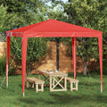 vidaXL Namiot Imprezowy 250 x 250 x 240 cm czerwony PE i stal