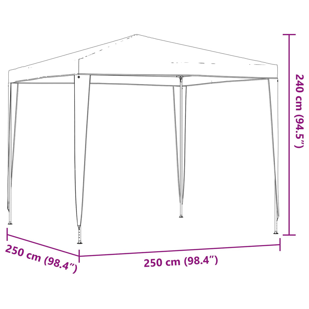 vidaXL Namiot Imprezowy 250 x 250 x 240 cm jasnoszary PE i stal