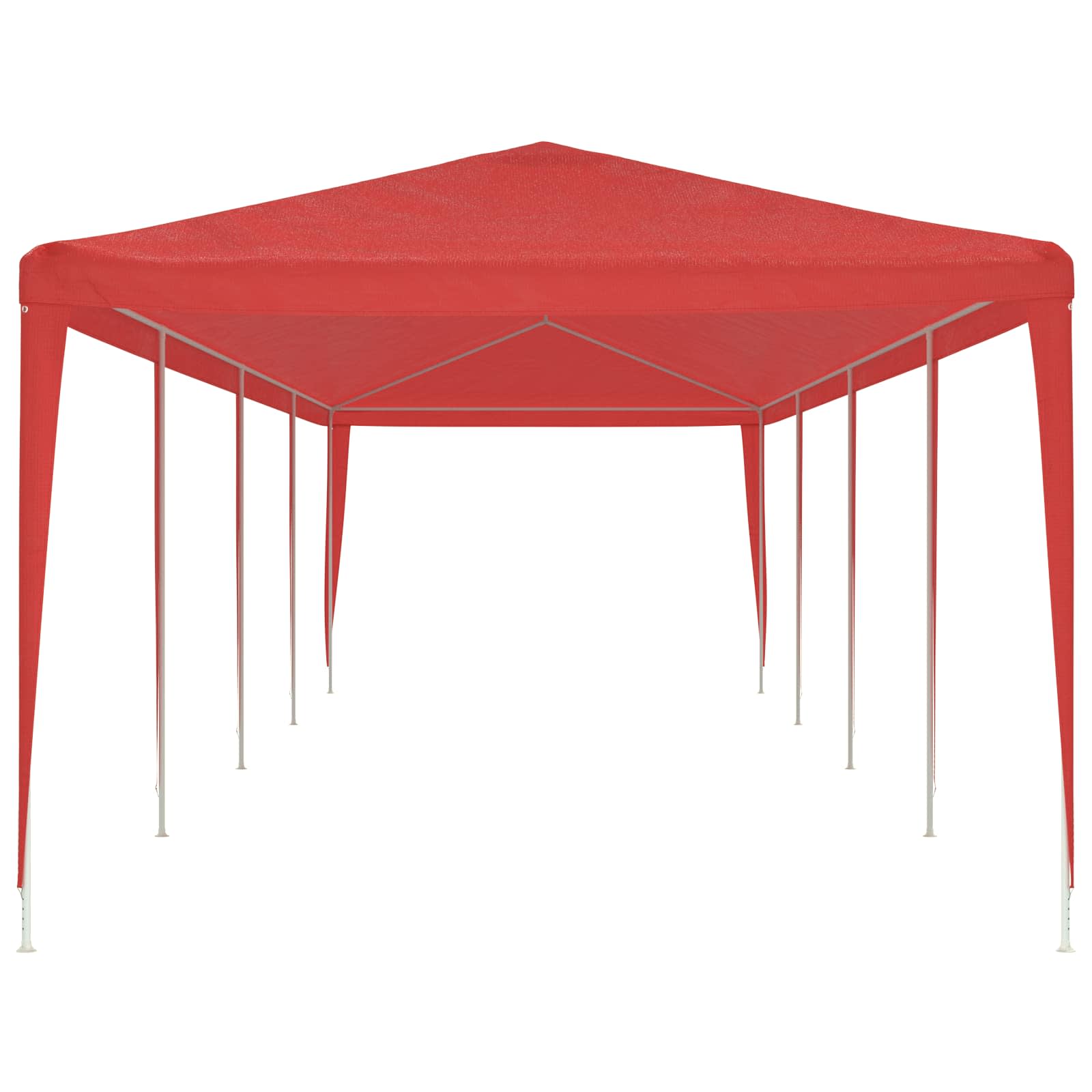 vidaXL Namiot Imprezowy Czerwony 1200 x 300 x 255 cm PE i stal