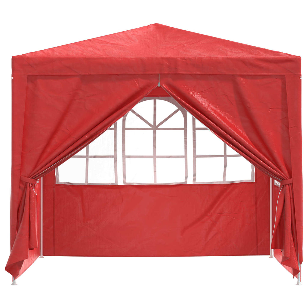 vidaXL Namiot Imprezowy Czerwony 250 x 250 x 240 cm PE i stal