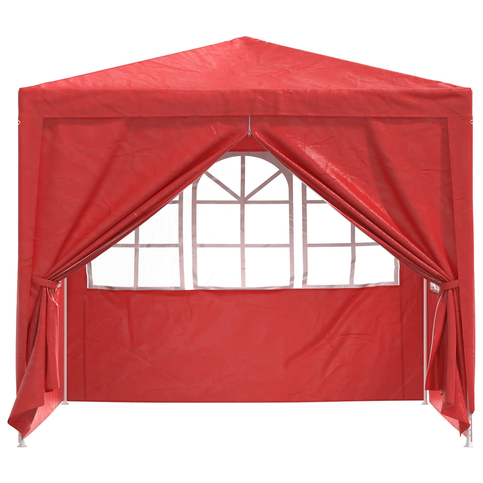 vidaXL Namiot Imprezowy Czerwony 250 x 250 x 240 cm PE i stal
