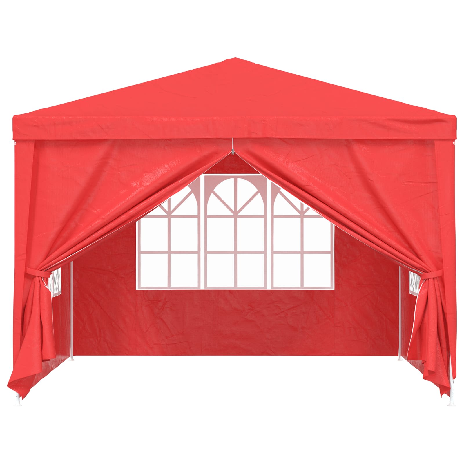 vidaXL Namiot Imprezowy 300 x 300 x 255 cm czerwony PE i stal