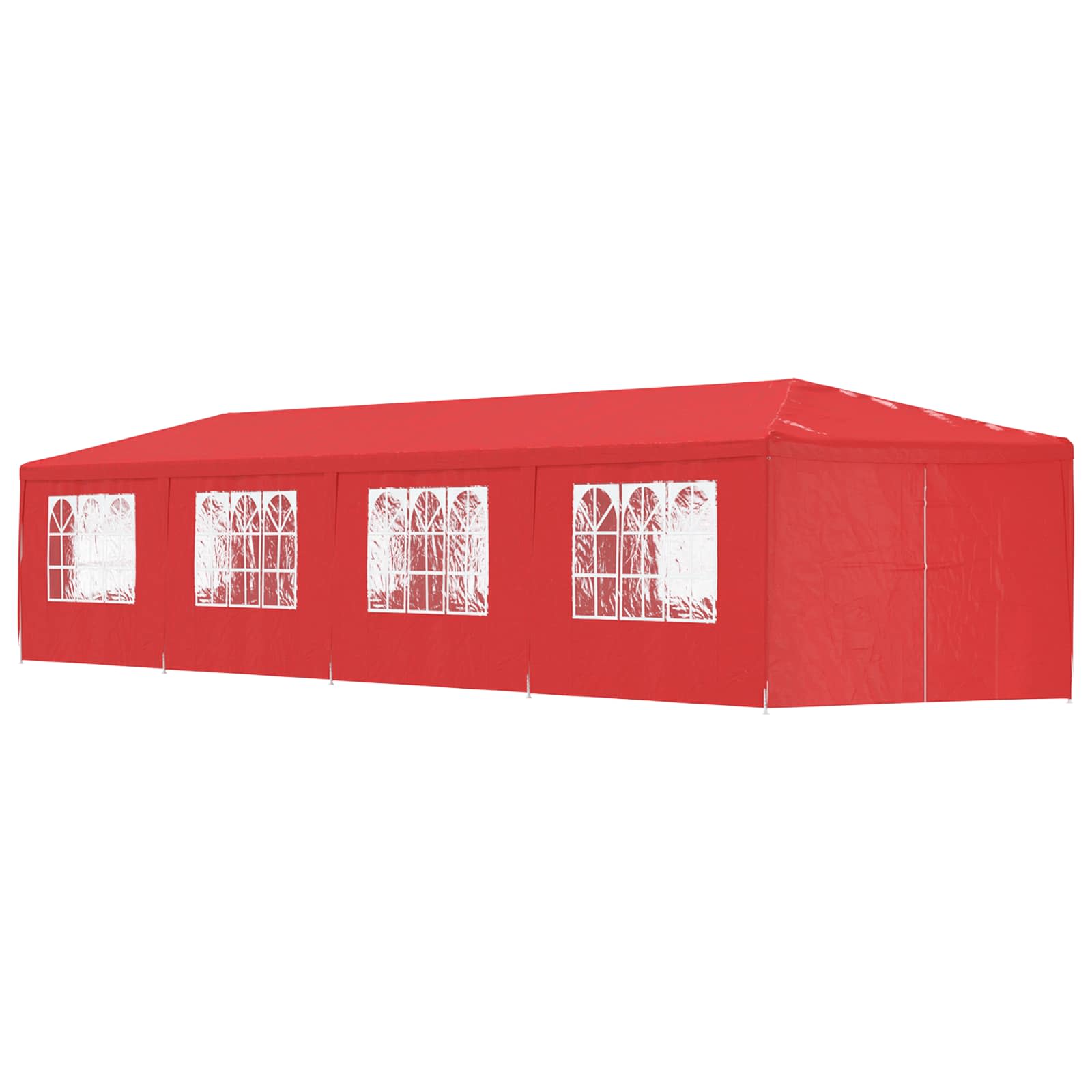 vidaXL Namiot Imprezowy 1200 x 300 x 255 cm czerwony PE i stal