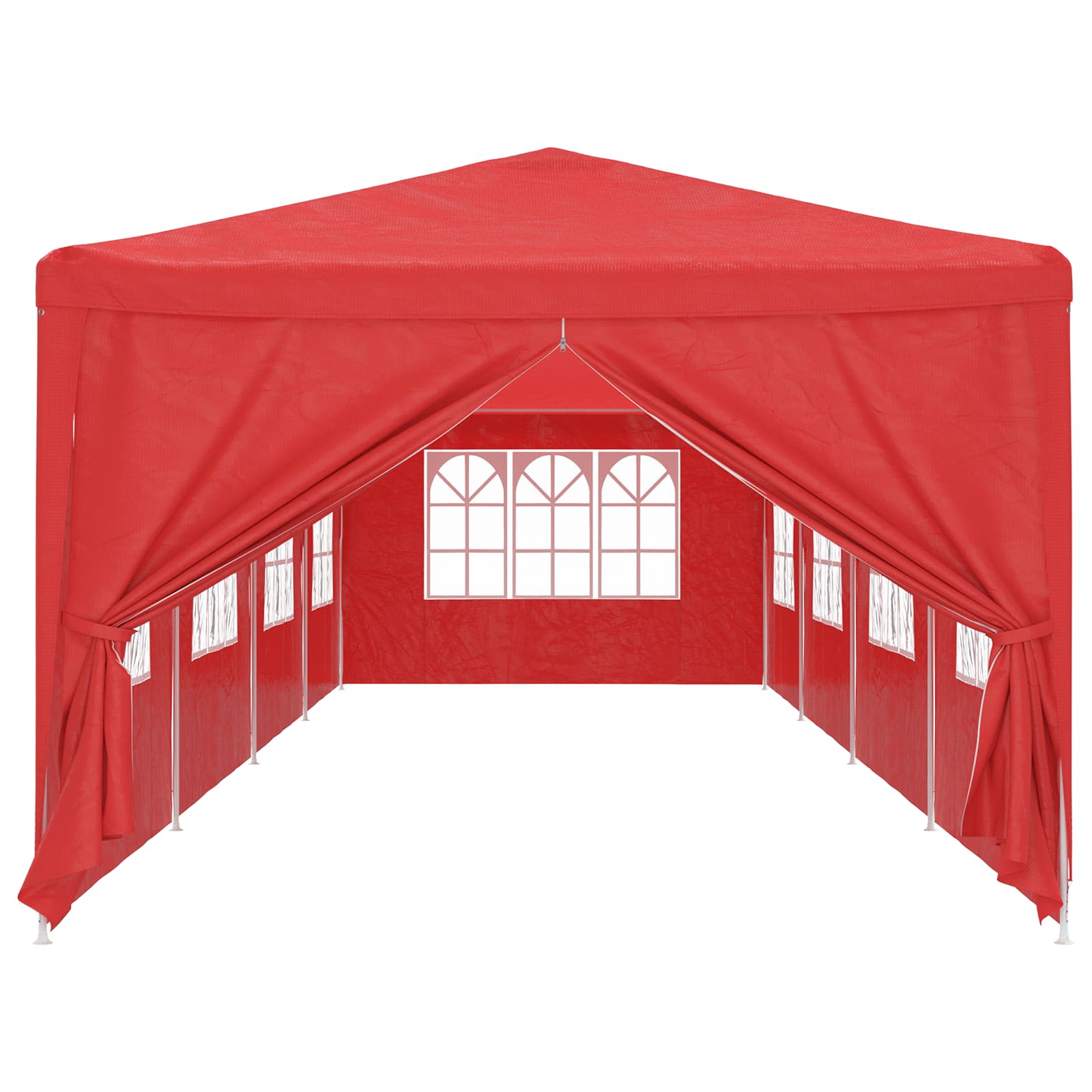 vidaXL Namiot Imprezowy 1200 x 300 x 255 cm czerwony PE i stal
