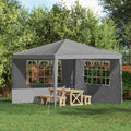 vidaXL Ściana boczna namiotu na imprezy 2 pcs 300 x 195 cm jasnoszary