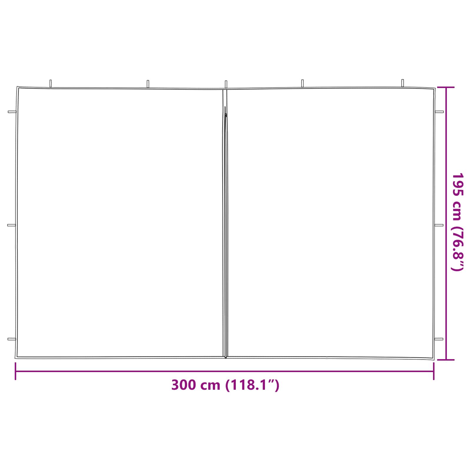 vidaXL Ściana boczna namiotu na imprezy 2 pcs czerwony 300 x 195 cm