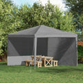 vidaXL Ściana boczna namiotu na imprezy 2 pcs jasnoszary 400 x 195 cm