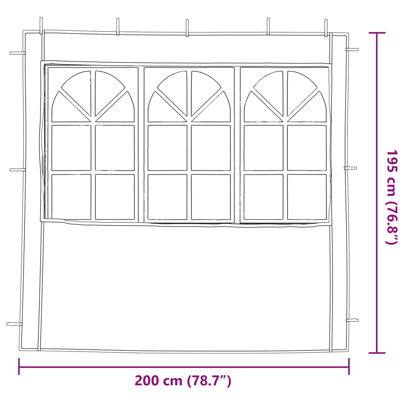 vidaXL Ściana boczna namiotu na imprezy 2 pcs 200 x 195 cm niebieski