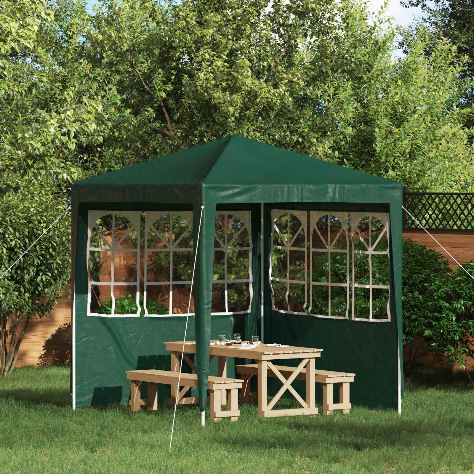 vidaXL Ściana boczna namiotu na imprezy 2 pcs 200 x 195 cm zielony