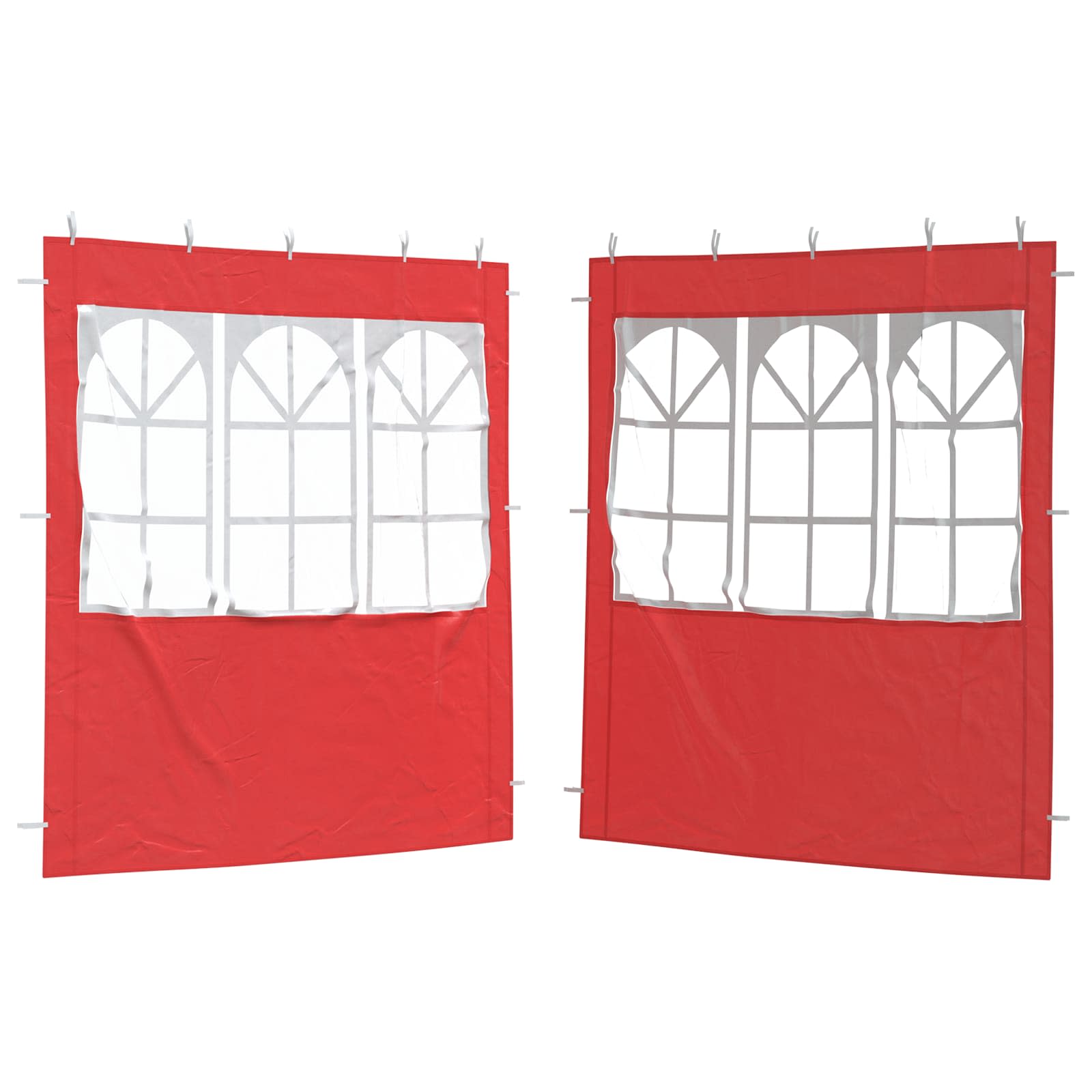 vidaXL Ściana boczna namiotu na imprezy 2 pcs 200 x 195 cm czerwony
