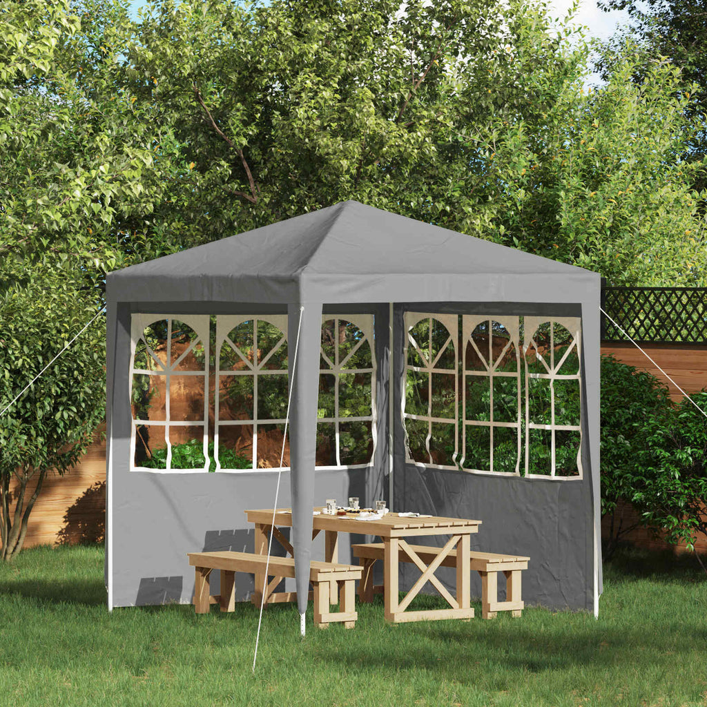 vidaXL Ściana boczna namiotu na imprezy 2 pcs 200 x 195 cm jasnoszary