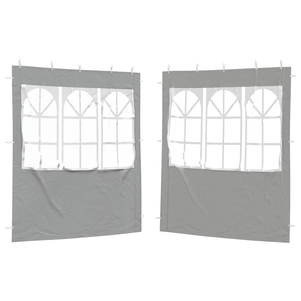 vidaXL Ściana boczna namiotu na imprezy 2 pcs 200 x 195 cm jasnoszary