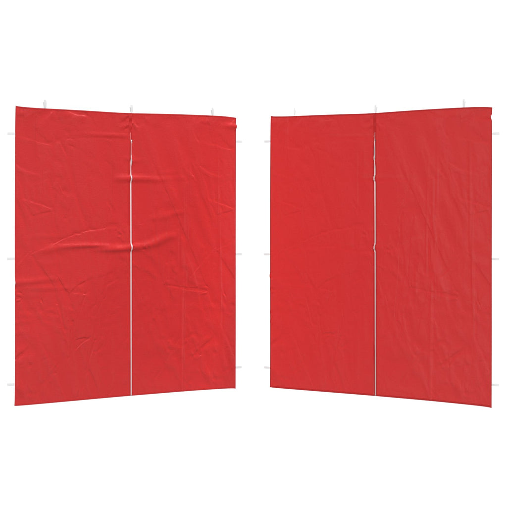 vidaXL Ściana boczna namiotu na imprezy 2 pcs czerwony 200 x 195 cm