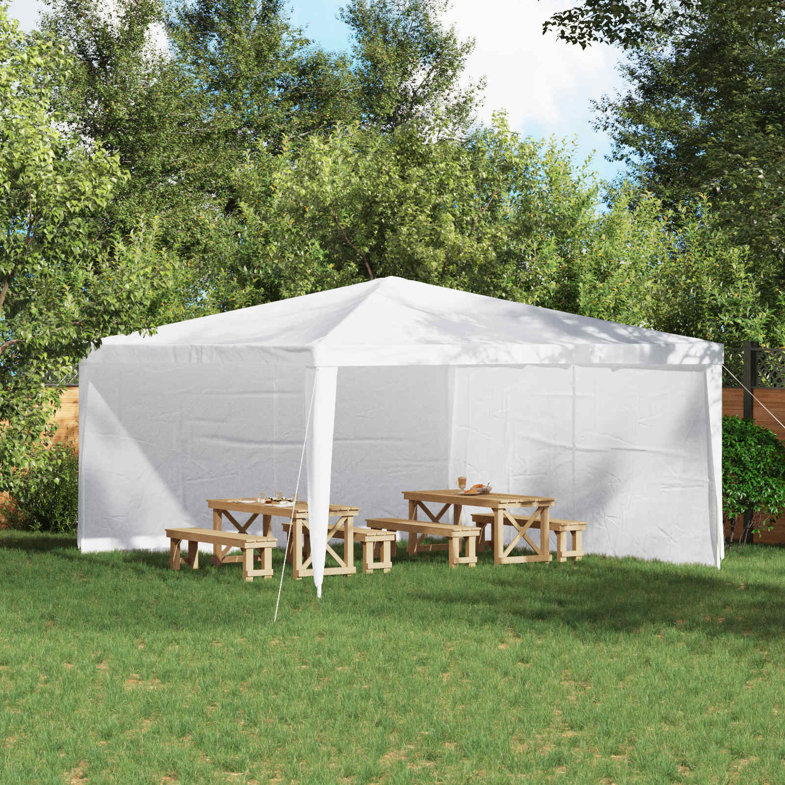 vidaXL Ściana boczna namiotu na imprezy 2 pcs Biały 400 x 195 cm