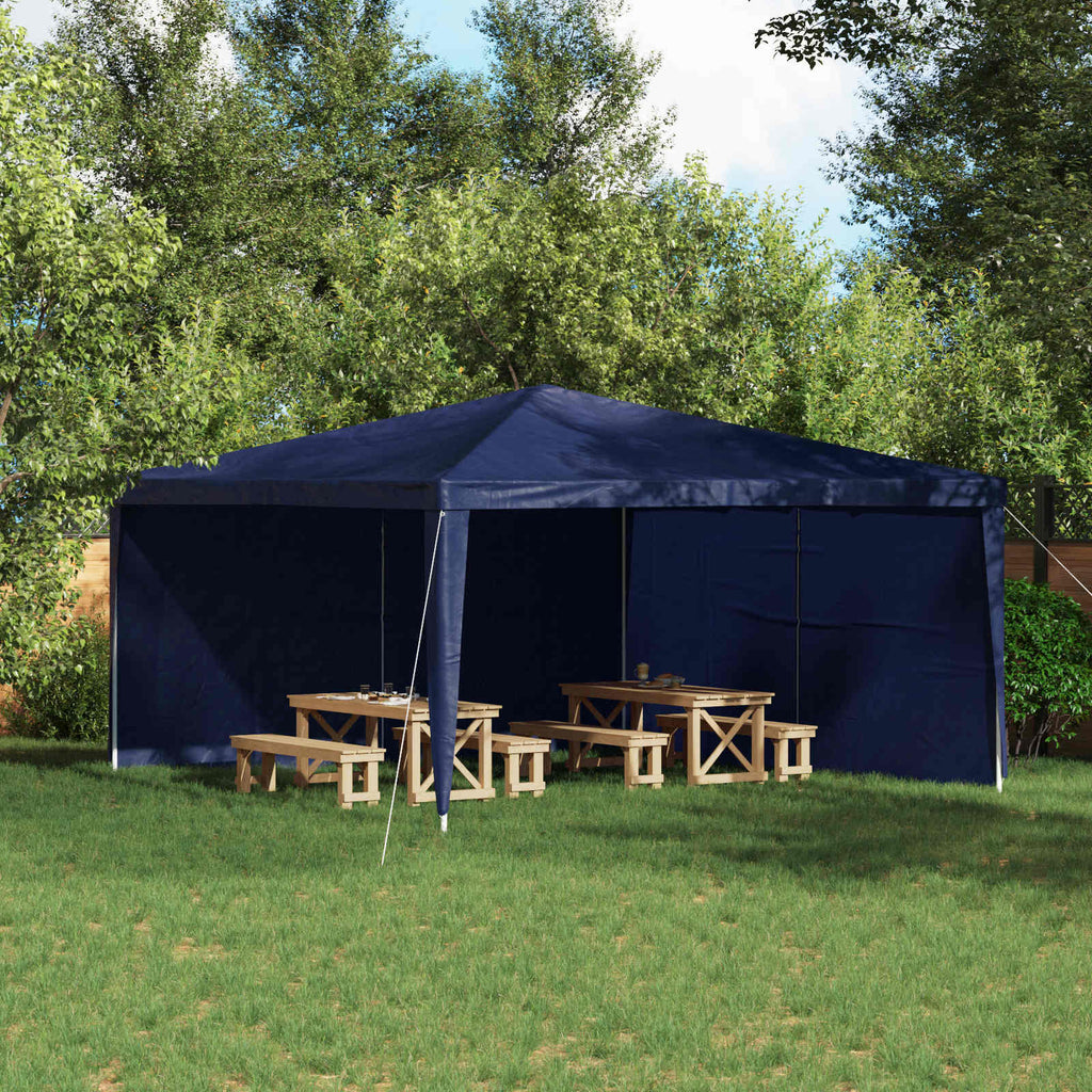 vidaXL Ściana boczna namiotu na imprezy 2 pcs niebieski 400 x 195 cm
