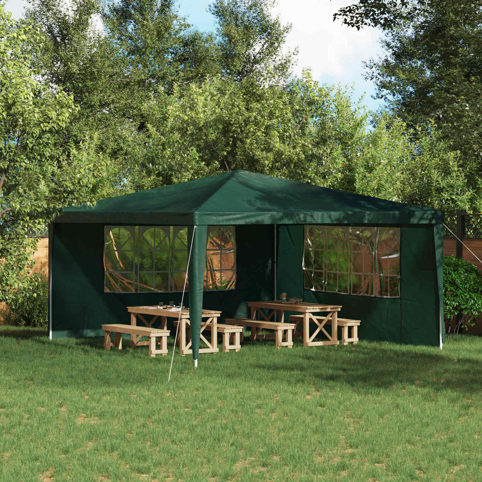vidaXL Ściana boczna namiotu na imprezy 2 pcs 400 x 195 cm zielony
