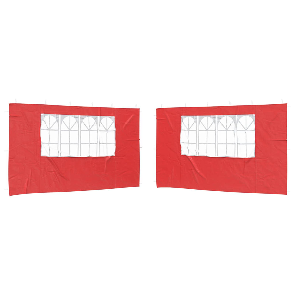 vidaXL Ściana boczna namiotu na imprezy 2 pcs 400 x 195 cm czerwony