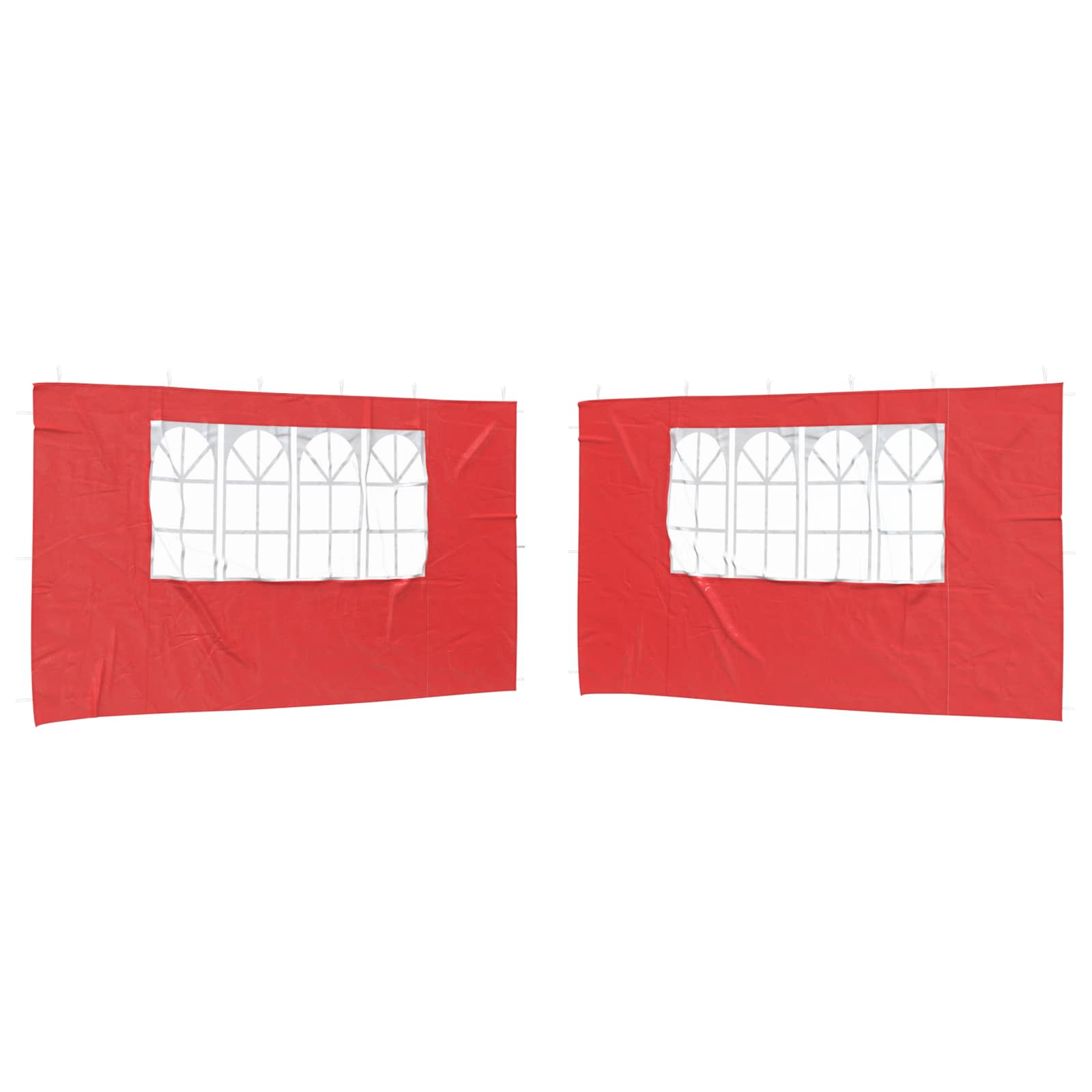 vidaXL Ściana boczna namiotu na imprezy 2 pcs 400 x 195 cm czerwony