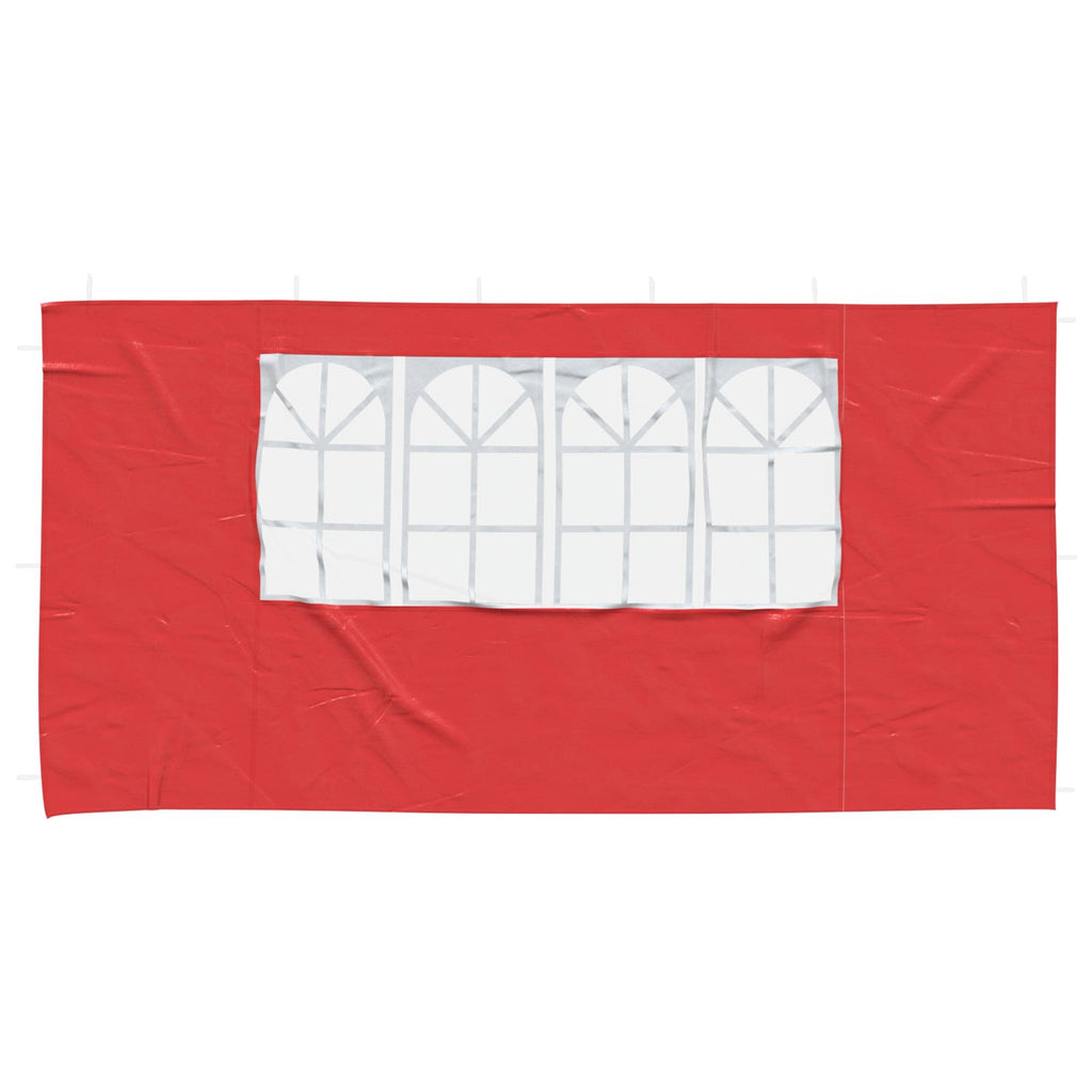 vidaXL Ściana boczna namiotu na imprezy 2 pcs 400 x 195 cm czerwony