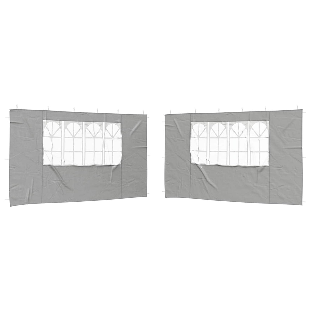 vidaXL Ściana boczna namiotu na imprezy 2 pcs 400 x 195 cm jasnoszary