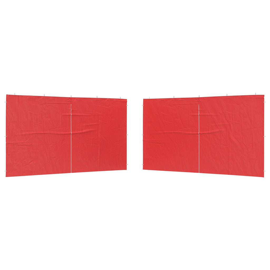 vidaXL Ściana boczna namiotu na imprezy 2 pcs czerwony 400 x 195 cm