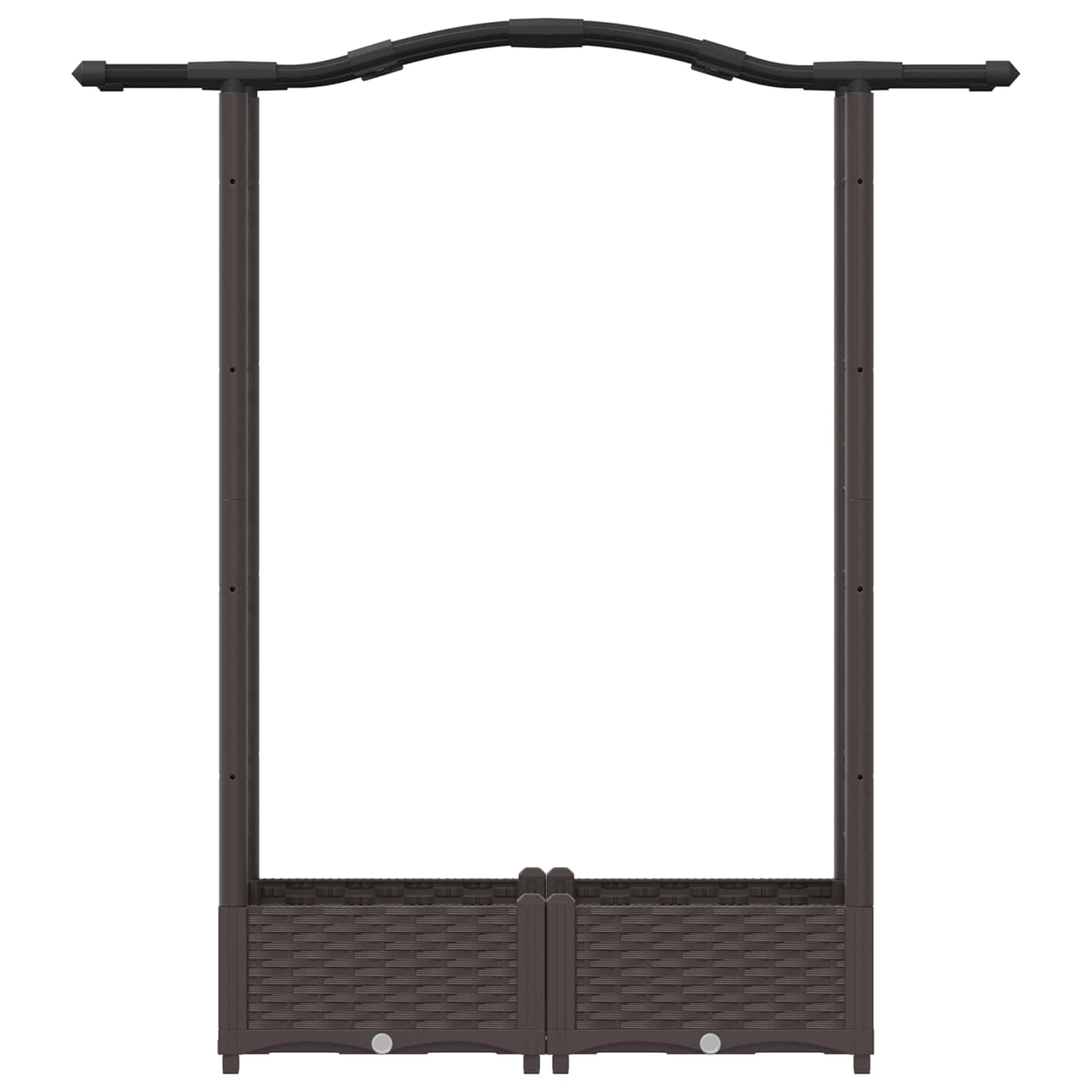 vidaXL Podniesione łóżko z kratką i dachem brązowy 124 x 40 x 123 cm
