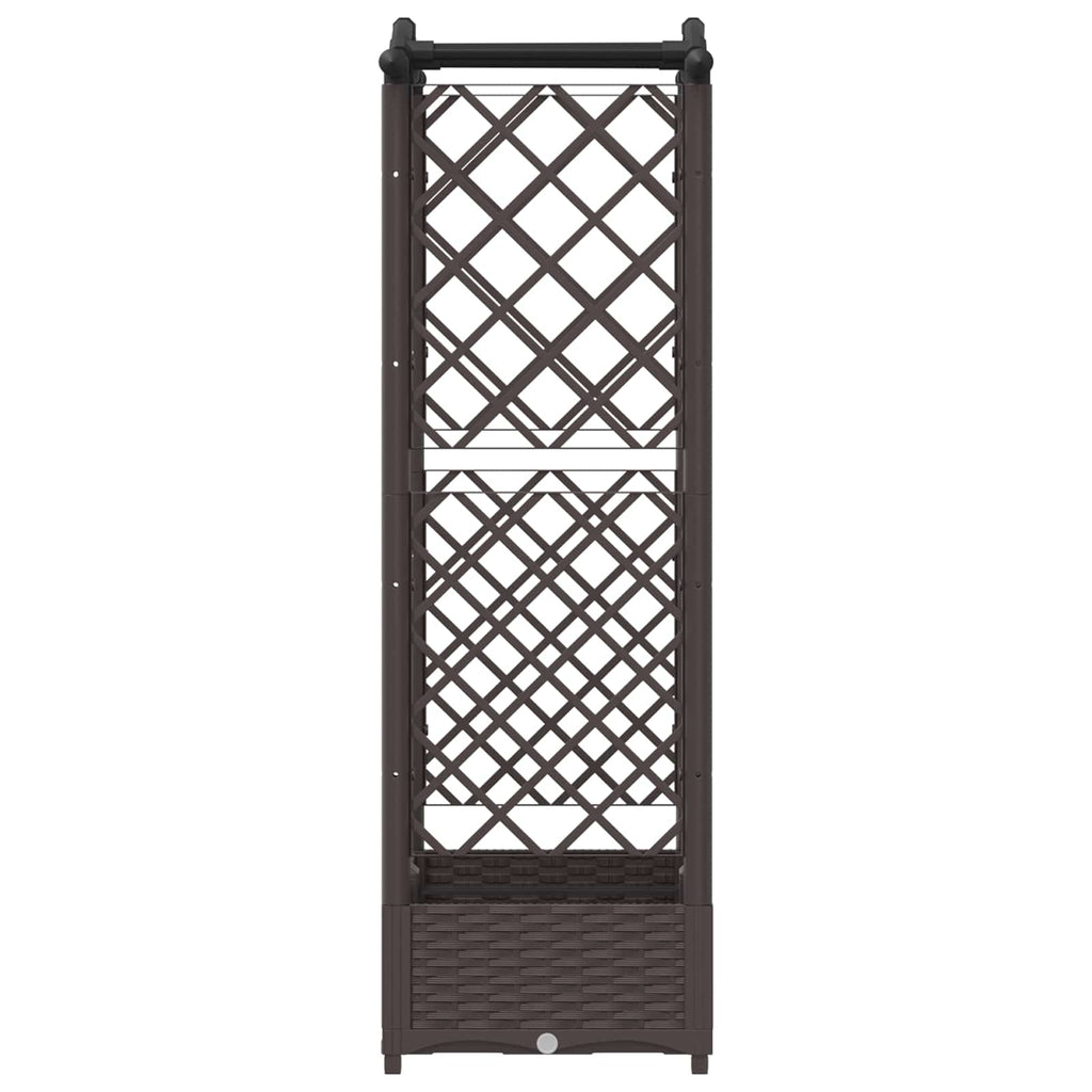 vidaXL Podniesione łóżko z kratką i dachem brązowy 124 x 40 x 123 cm