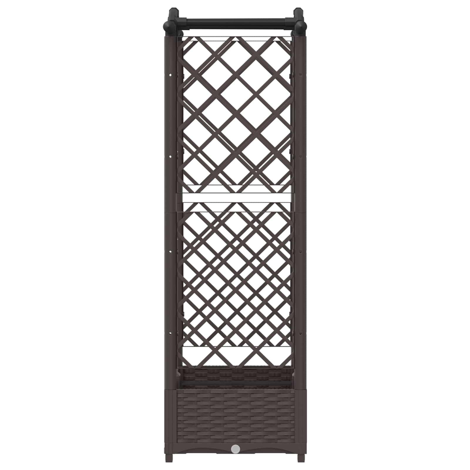 vidaXL Podniesione łóżko z kratką i dachem brązowy 124 x 40 x 123 cm