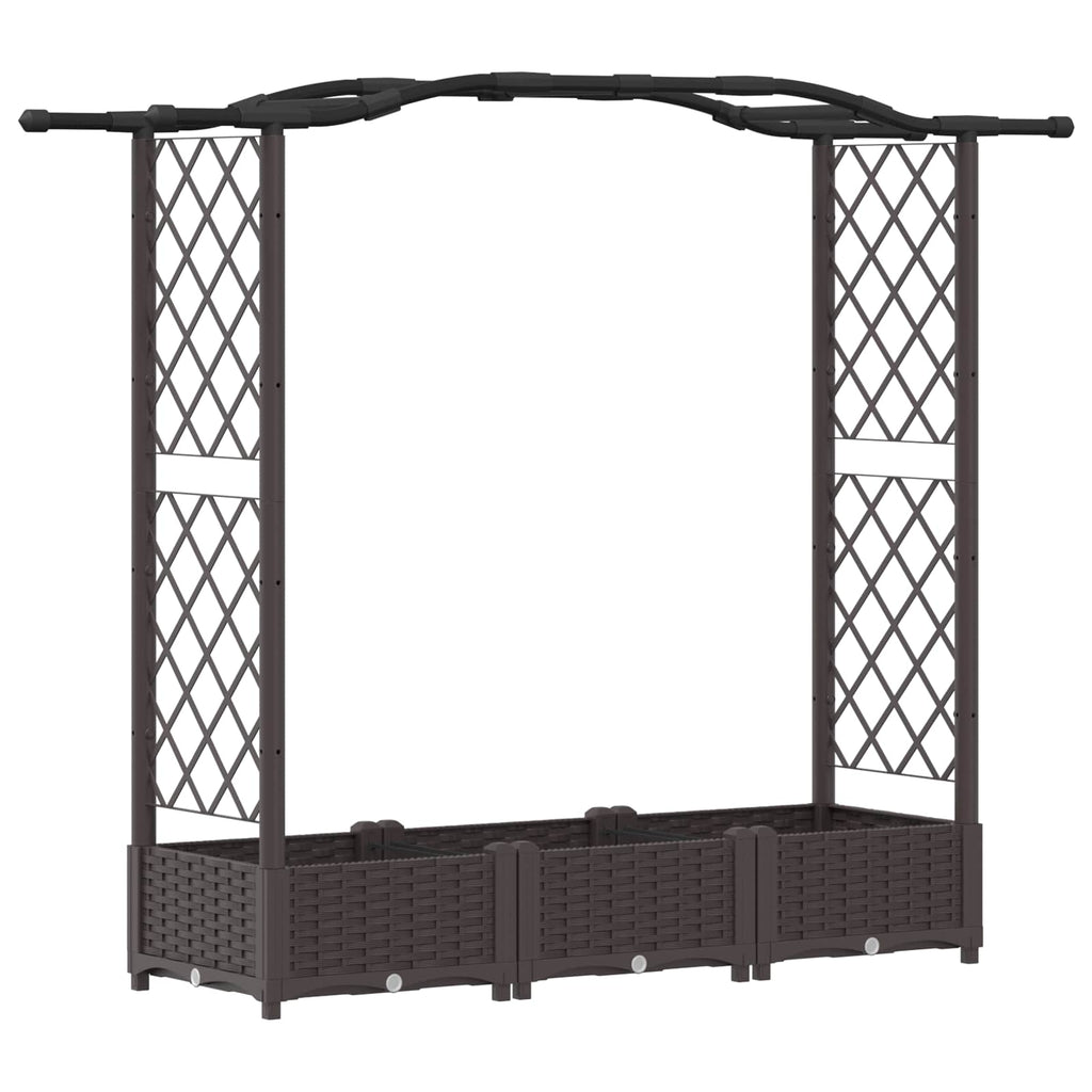 vidaXL Podniesione łóżko z kratką i dachem brązowy 169 x 40 x 123 cm