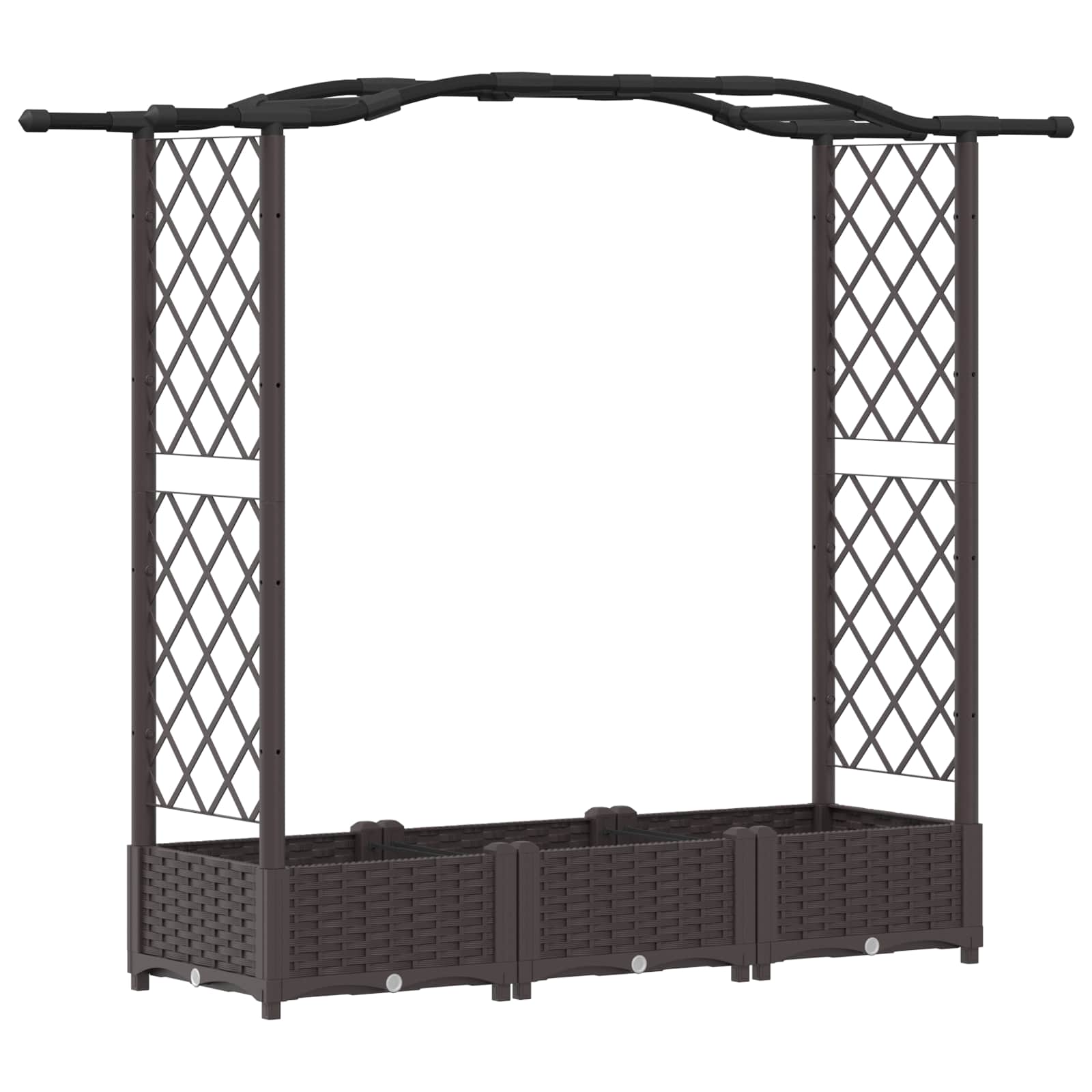vidaXL Podniesione łóżko z kratką i dachem brązowy 169 x 40 x 123 cm