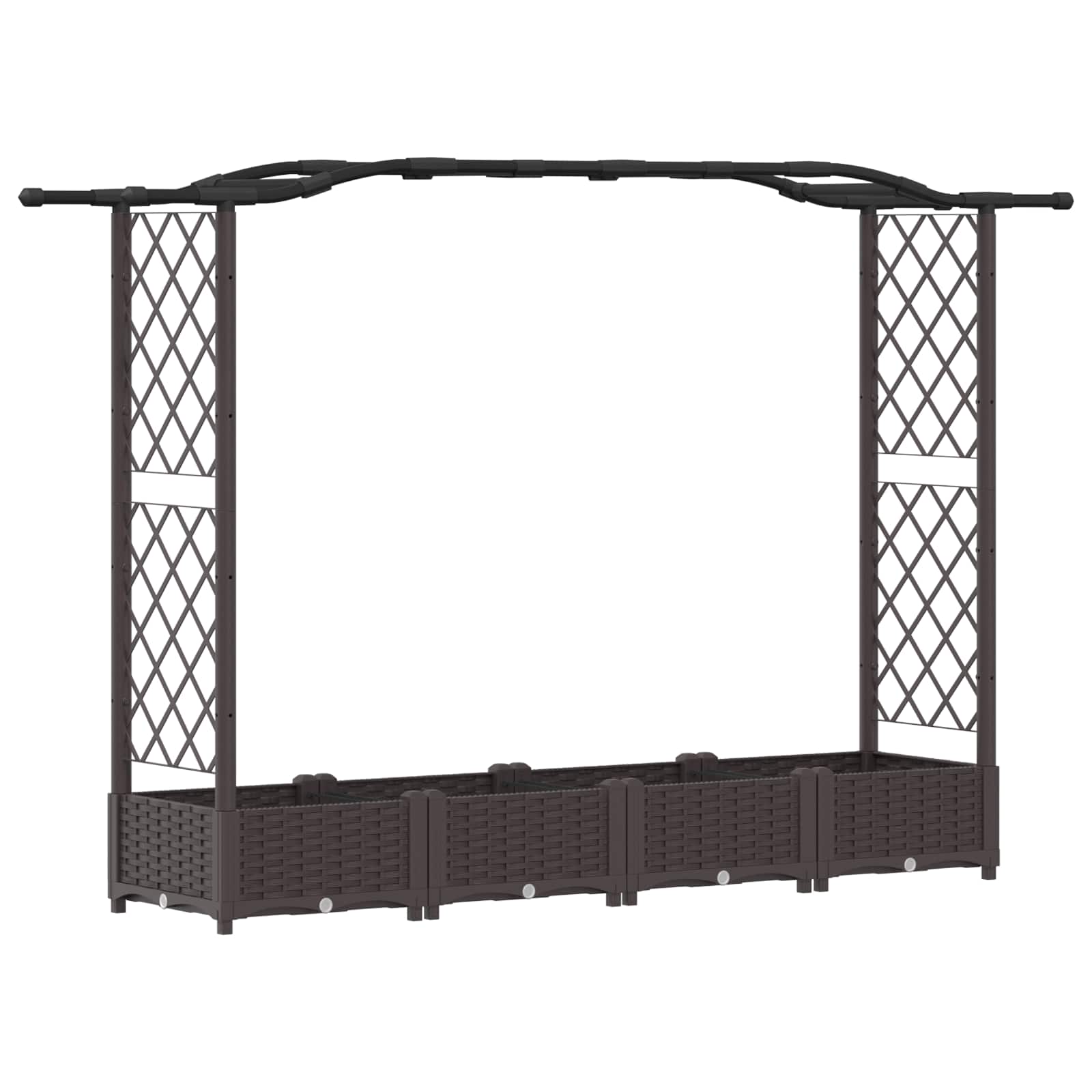 vidaXL Podniesione łóżko z kratką i dachem brązowy 207 x 40 x 123 cm