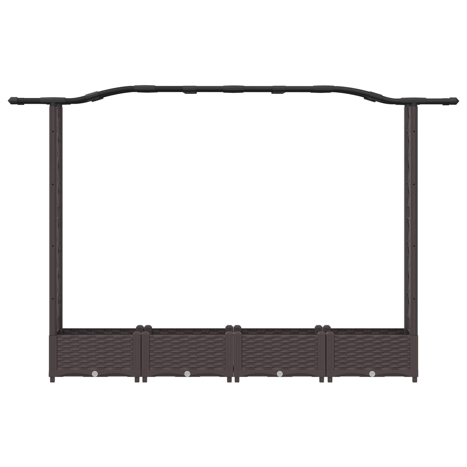 vidaXL Podniesione łóżko z kratką i dachem brązowy 207 x 40 x 123 cm