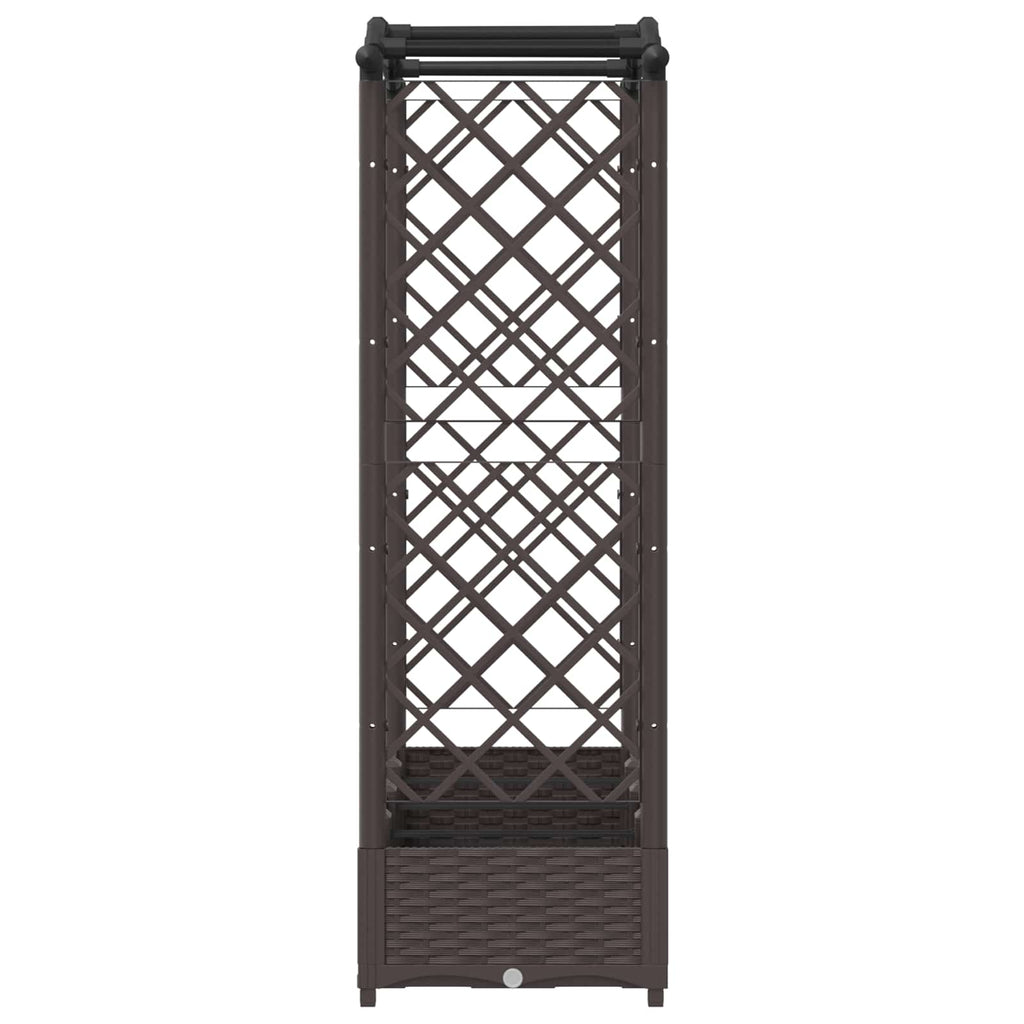 vidaXL Podniesione łóżko z kratką i dachem brązowy 207 x 40 x 123 cm