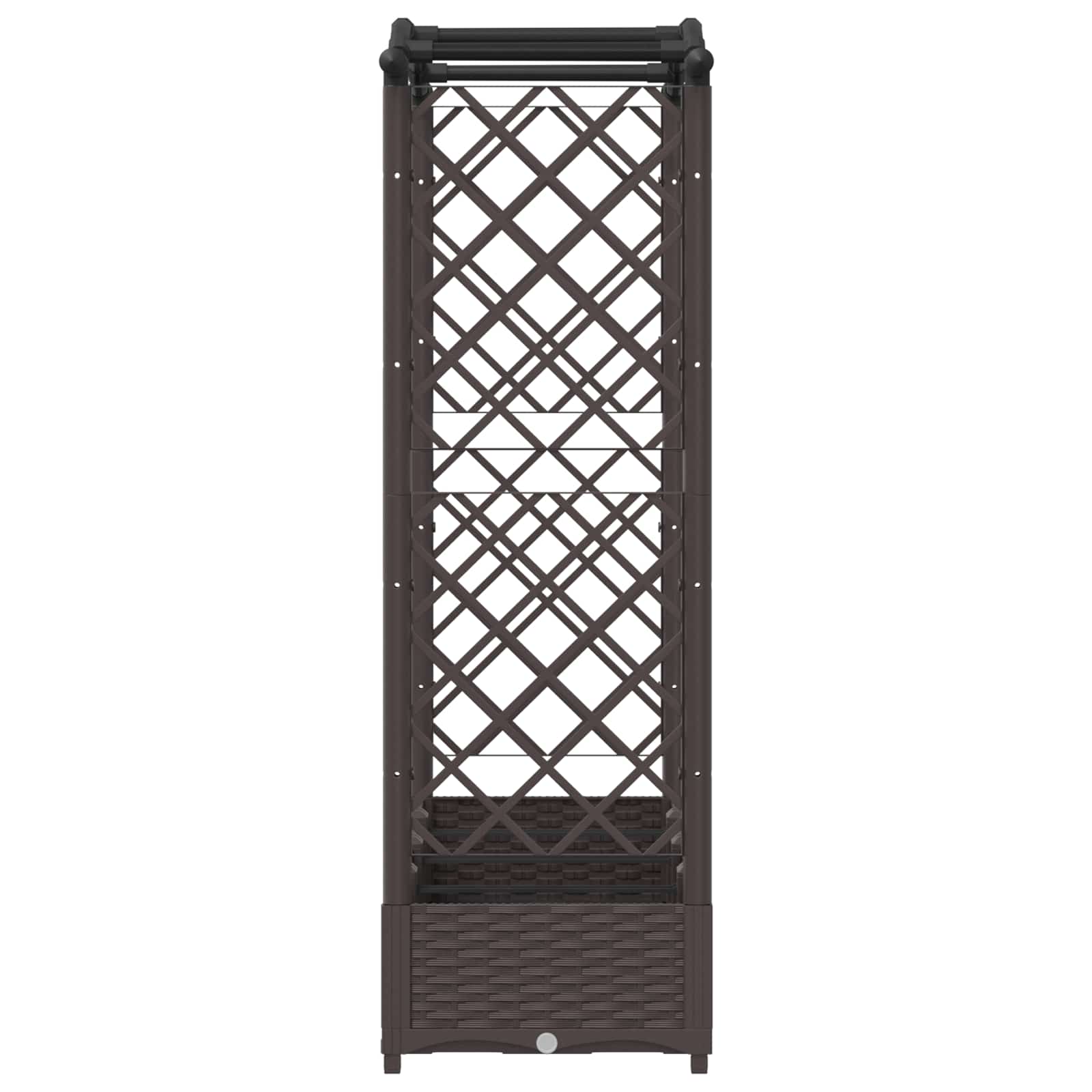 vidaXL Podniesione łóżko z kratką i dachem brązowy 207 x 40 x 123 cm