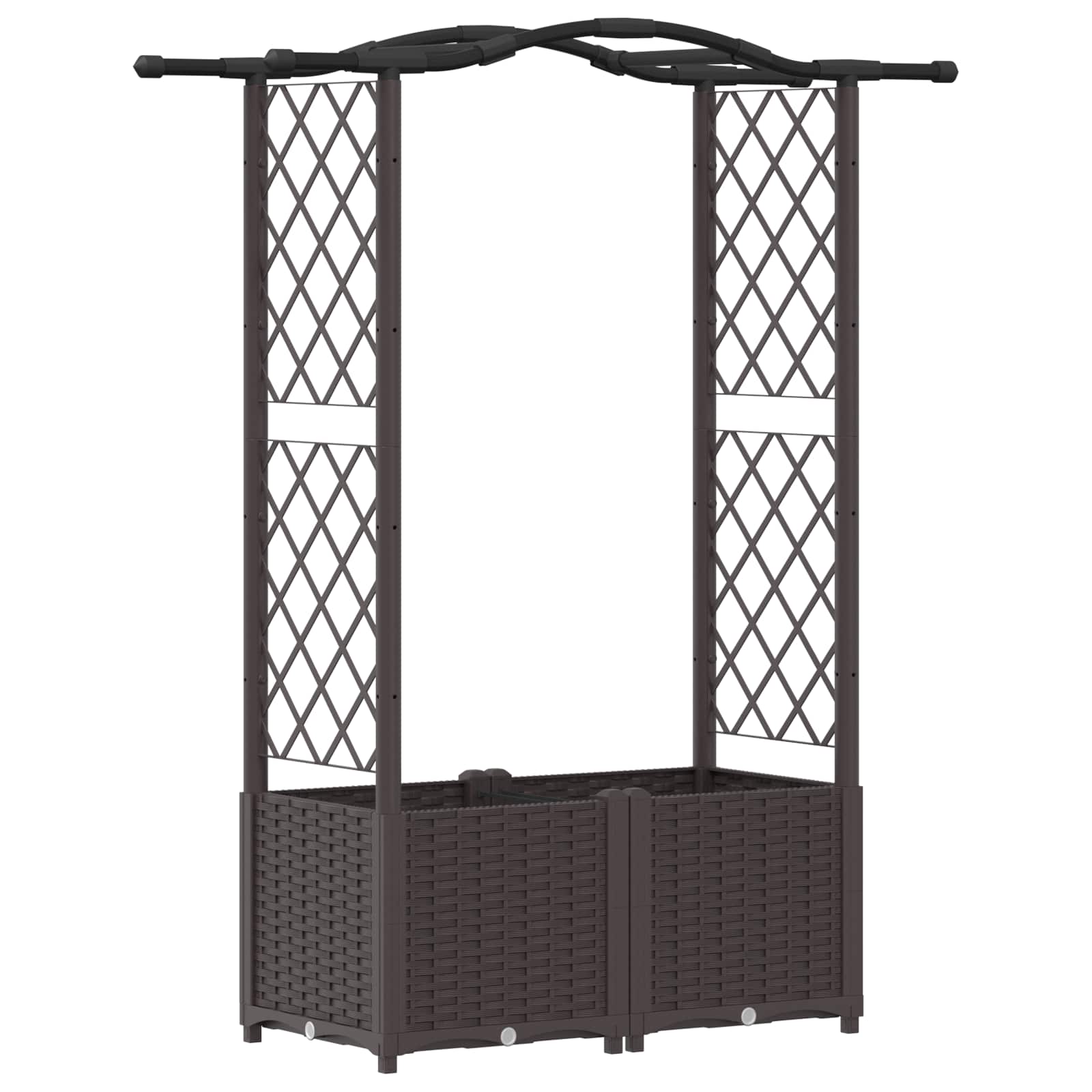 vidaXL Podniesione łóżko z kratką i dachem brązowy 125 x 40 x 138 cm