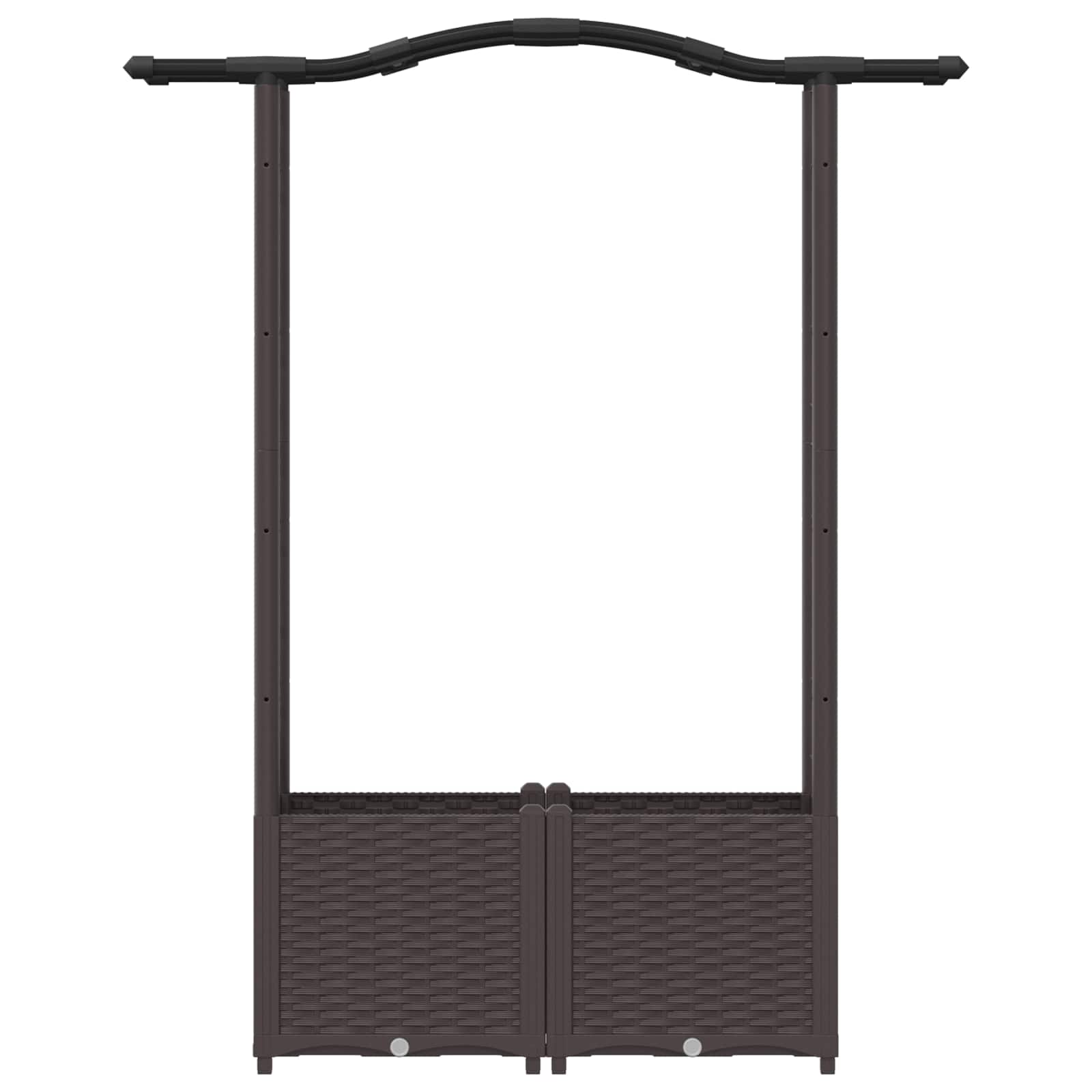 vidaXL Podniesione łóżko z kratką i dachem brązowy 125 x 40 x 138 cm