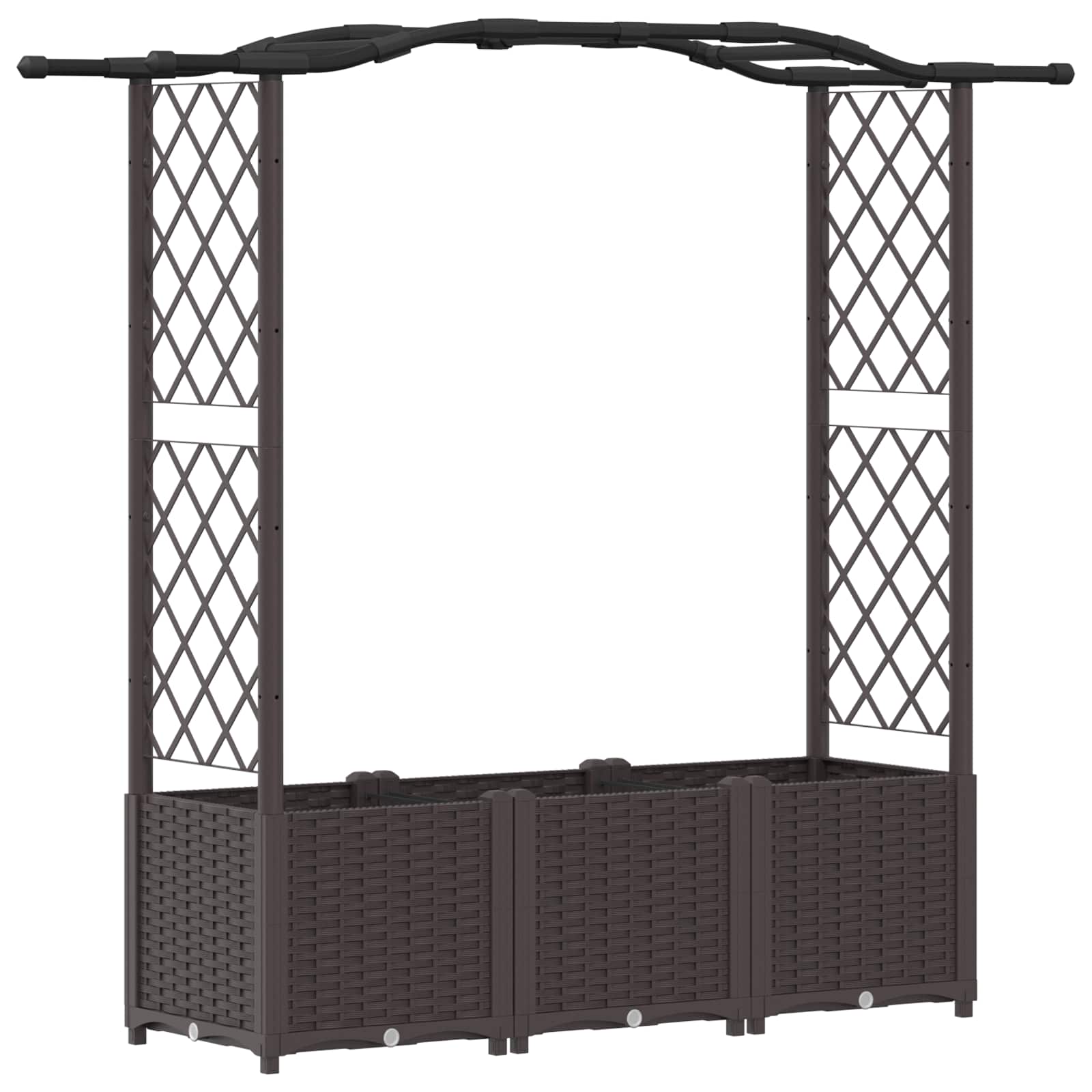 vidaXL Podniesione łóżko z kratką i dachem brązowy 164 x 40 x 138 cm