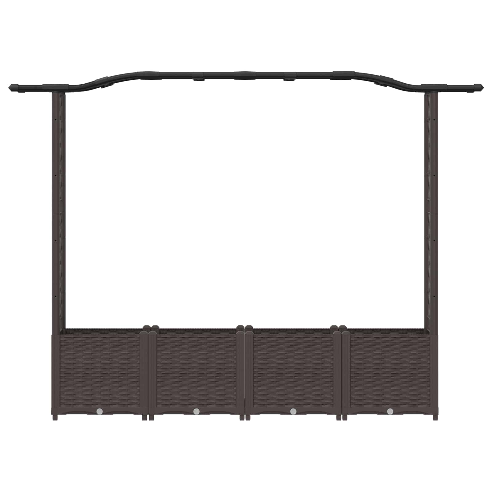 vidaXL Podniesione łóżko z kratką i dachem brązowy 204 x 40 x 138 cm