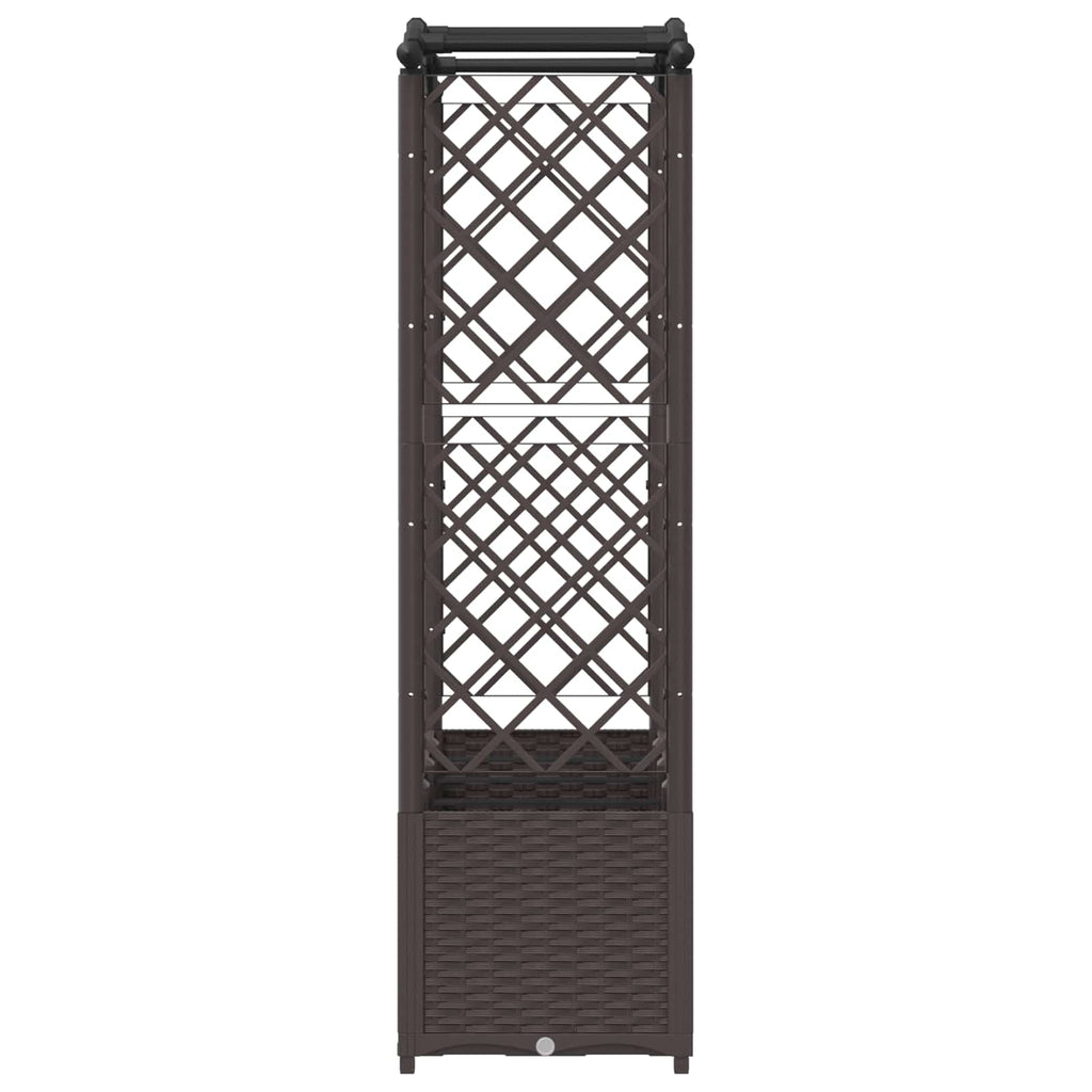 vidaXL Podniesione łóżko z kratką i dachem brązowy 204 x 40 x 138 cm