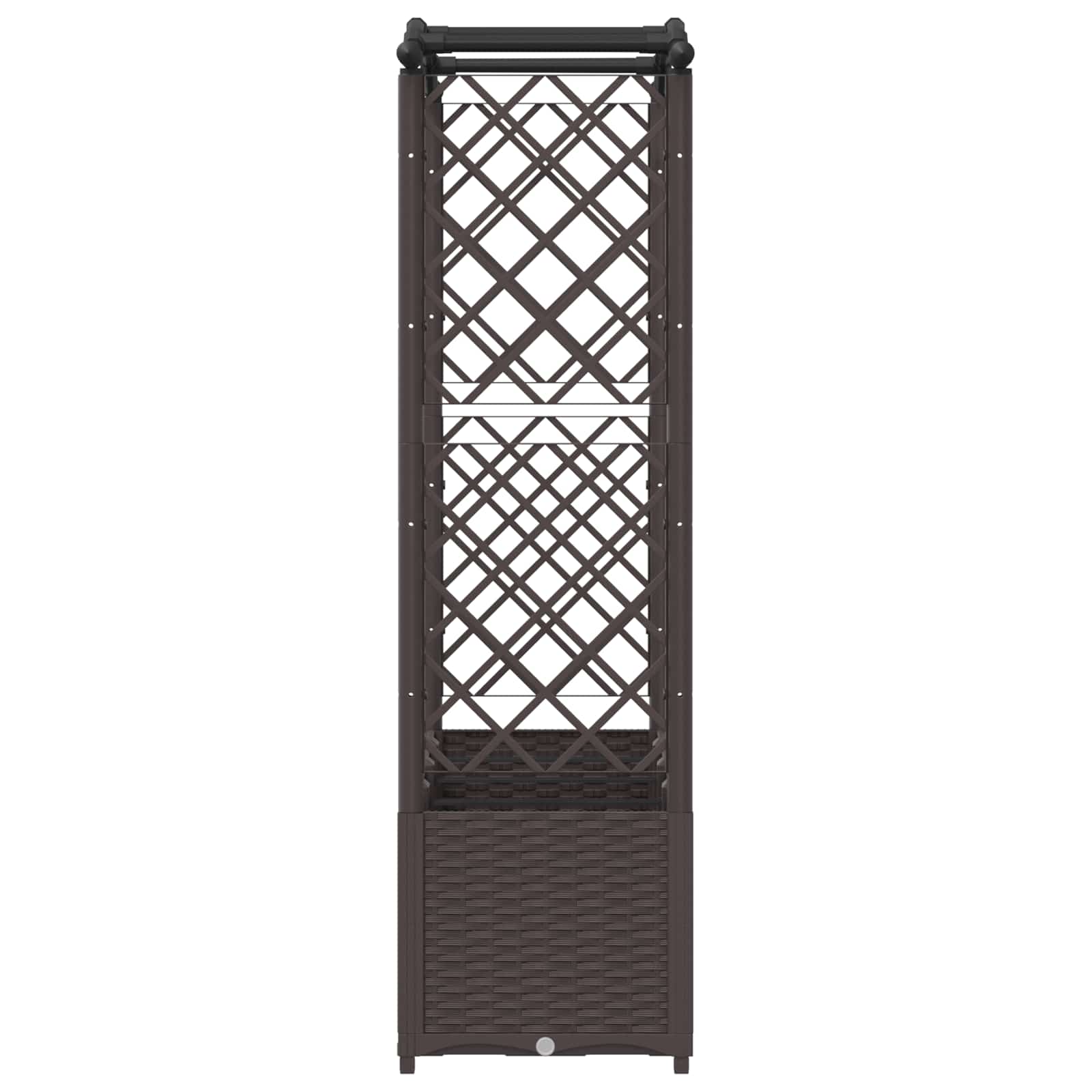 vidaXL Podniesione łóżko z kratką i dachem brązowy 204 x 40 x 138 cm