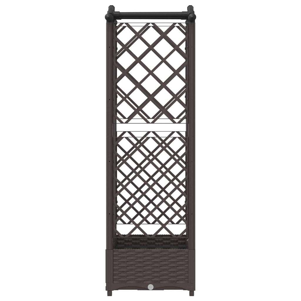 vidaXL Podniesione łóżko z kratką i dachem Brązowy 124 x 40 x 123 cm