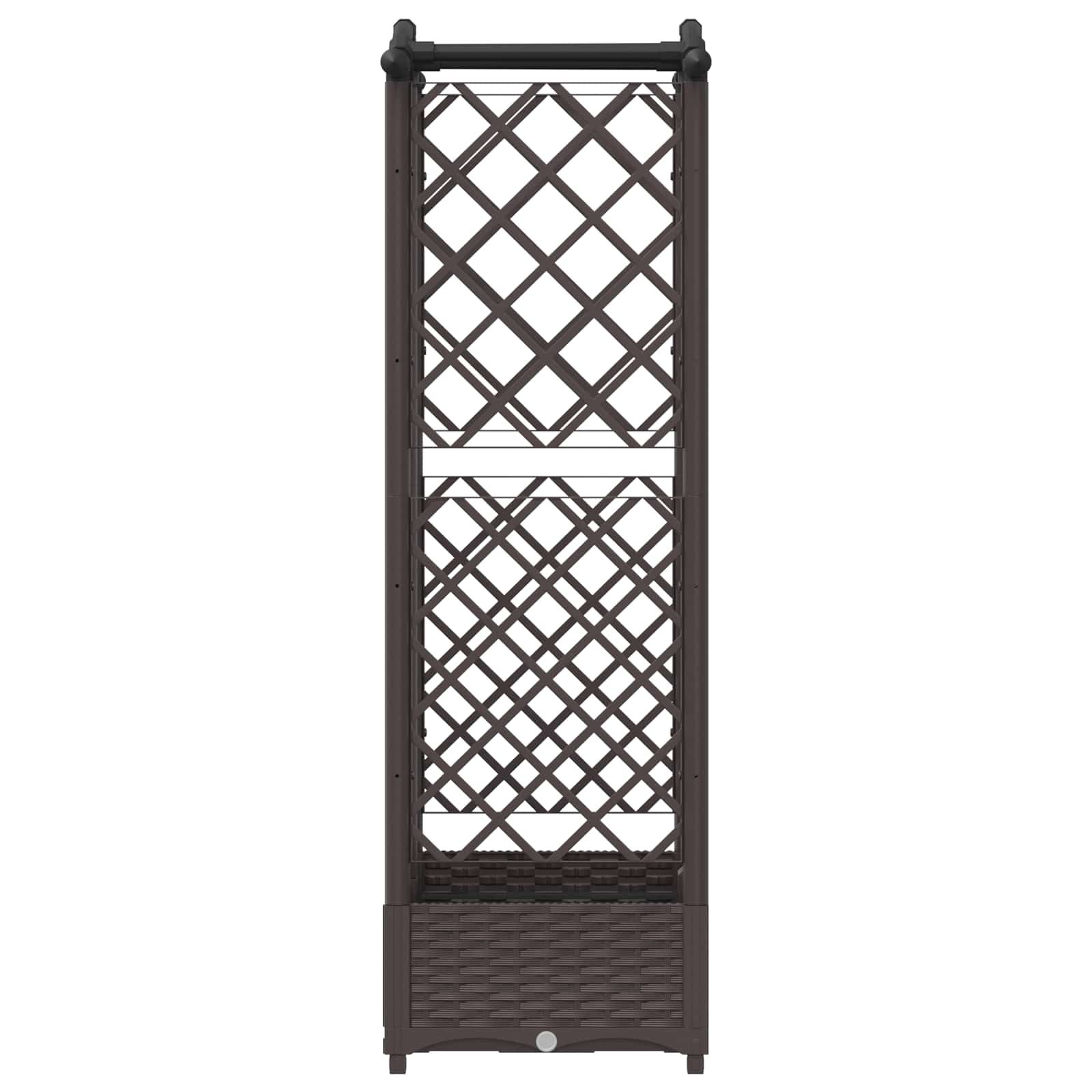 vidaXL Podniesione łóżko z kratką i dachem Brązowy 124 x 40 x 123 cm