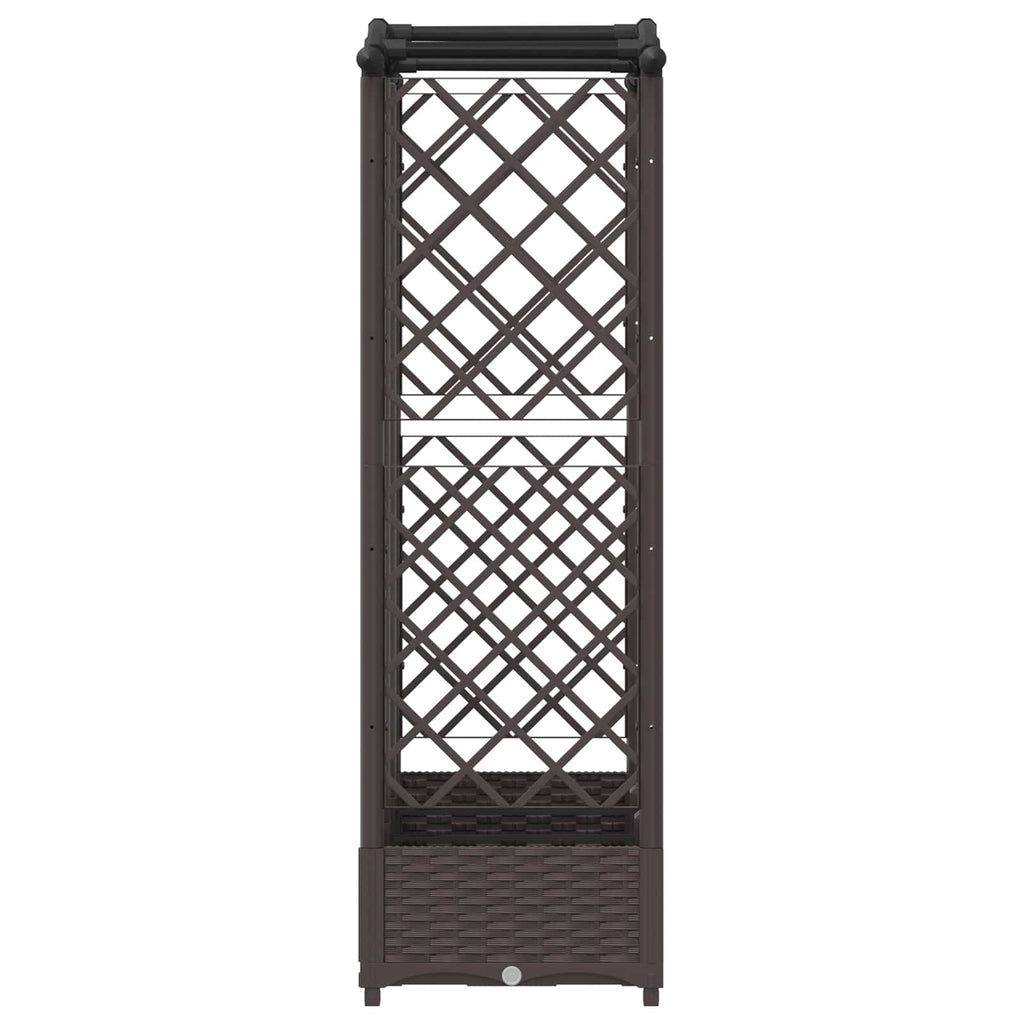 vidaXL Podniesione łóżko z kratką i dachem Brązowy 163 x 40 x 123 cm