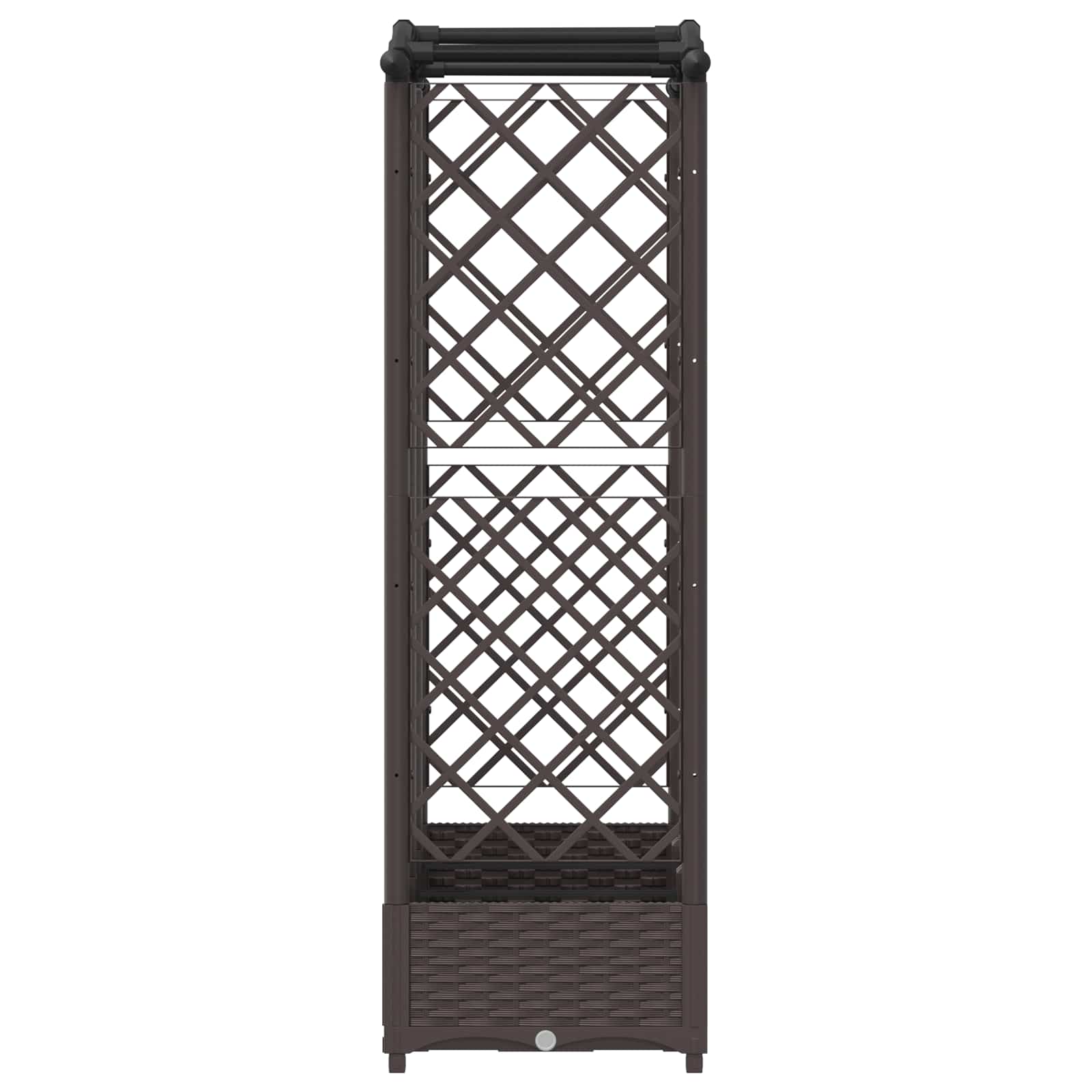 vidaXL Podniesione łóżko z kratką i dachem Brązowy 163 x 40 x 123 cm
