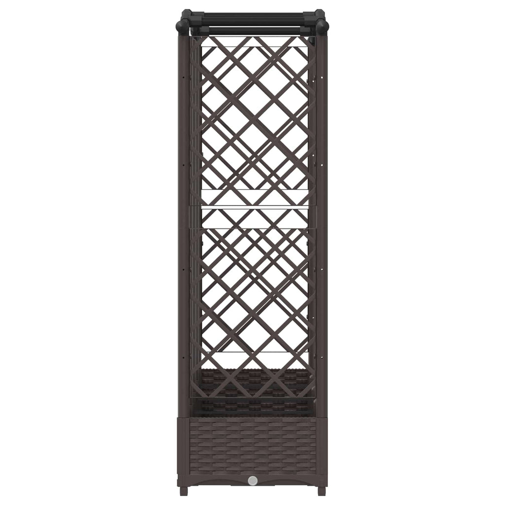 vidaXL Podniesione łóżko z kratką i dachem Brązowy 203,5 x 40 x 123 cm