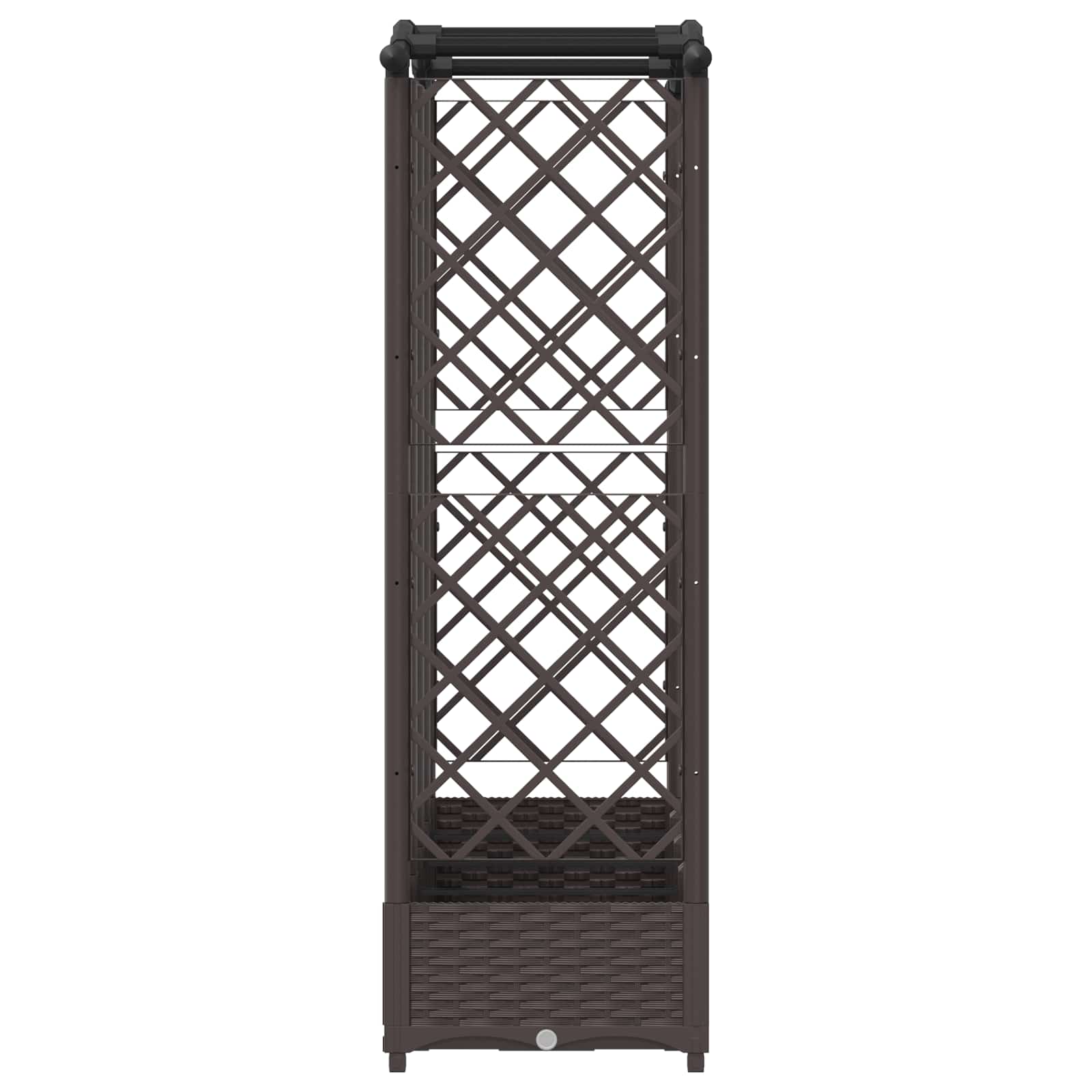 vidaXL Podniesione łóżko z kratką i dachem Brązowy 203,5 x 40 x 123 cm