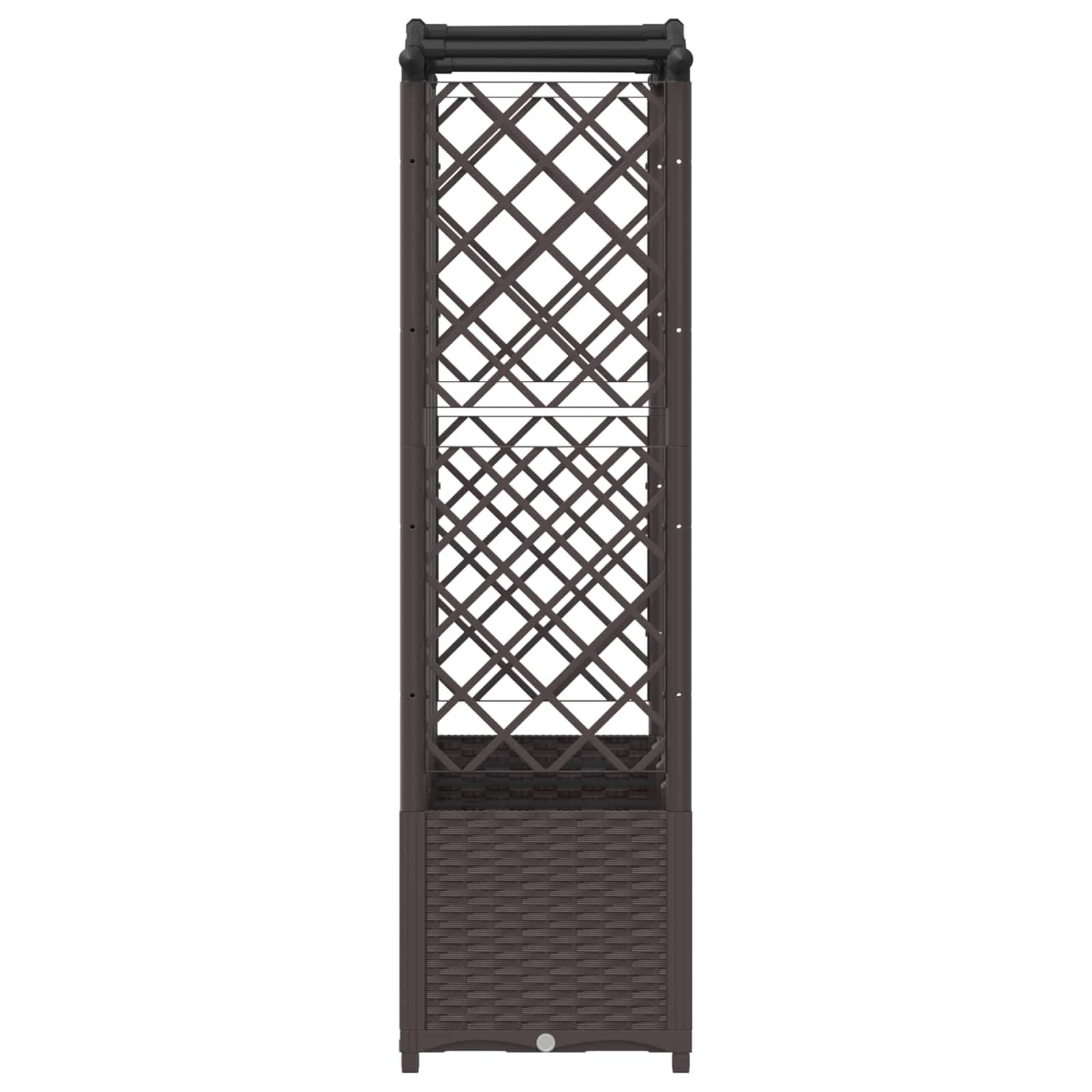 vidaXL Podniesione łóżko z kratką i dachem Brązowy 204 x 40 x 138 cm