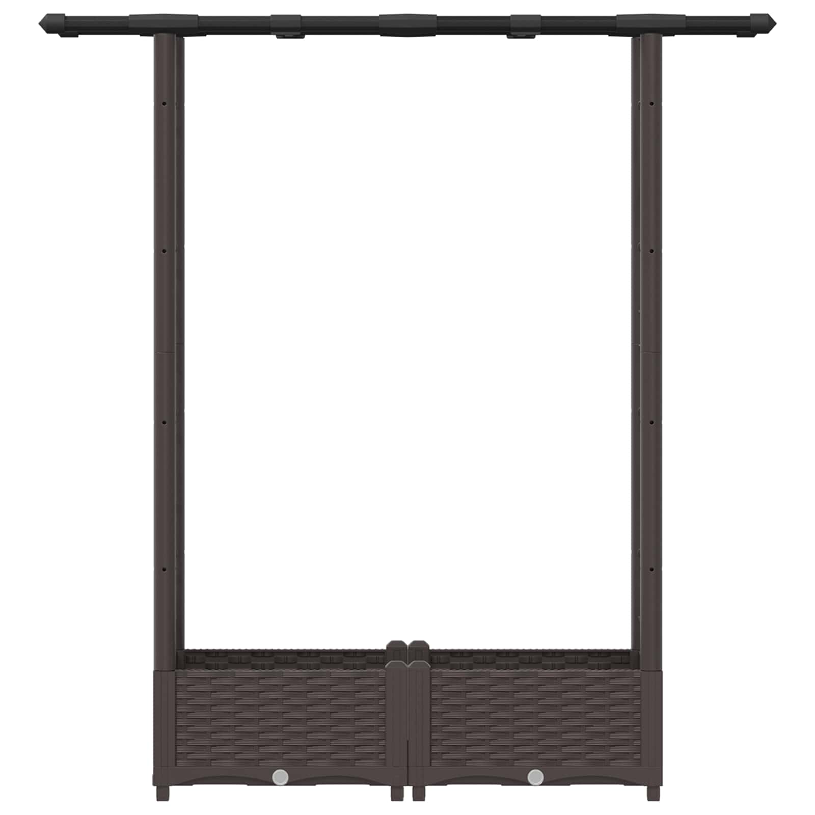 vidaXL Podniesione łóżko z kratką i dachem brązowy 122,5 x 40 x 121 cm