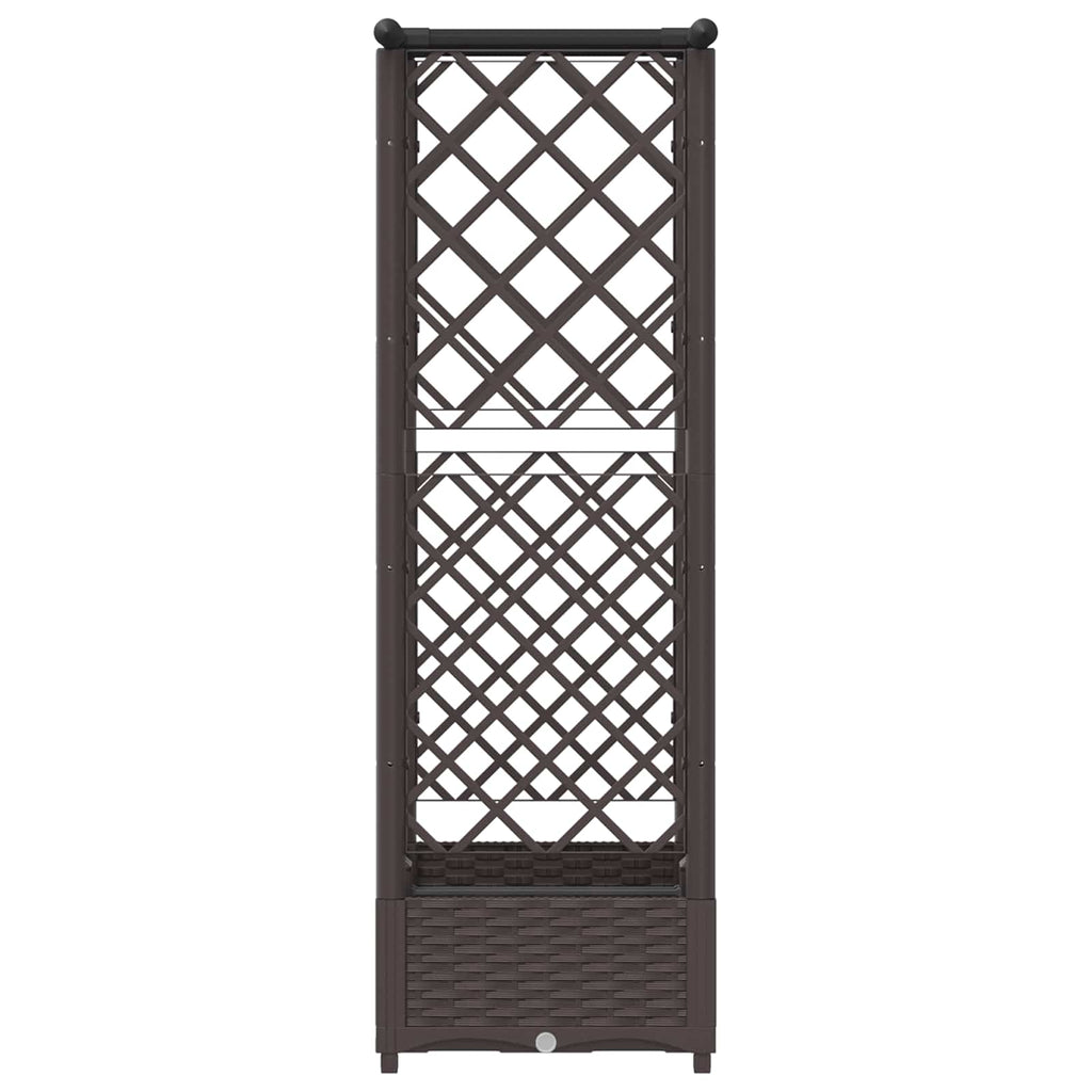 vidaXL Podniesione łóżko z kratką i dachem brązowy 122,5 x 40 x 121 cm