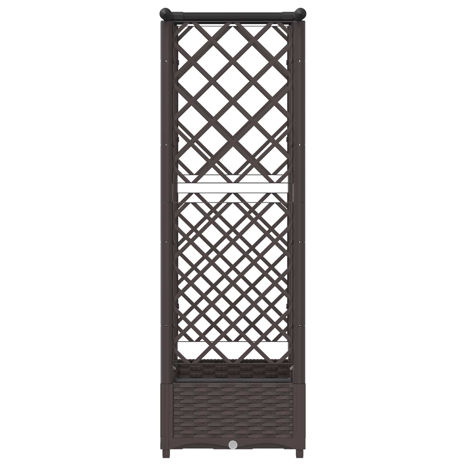 vidaXL Podniesione łóżko z kratką i dachem brązowy 122,5 x 40 x 121 cm